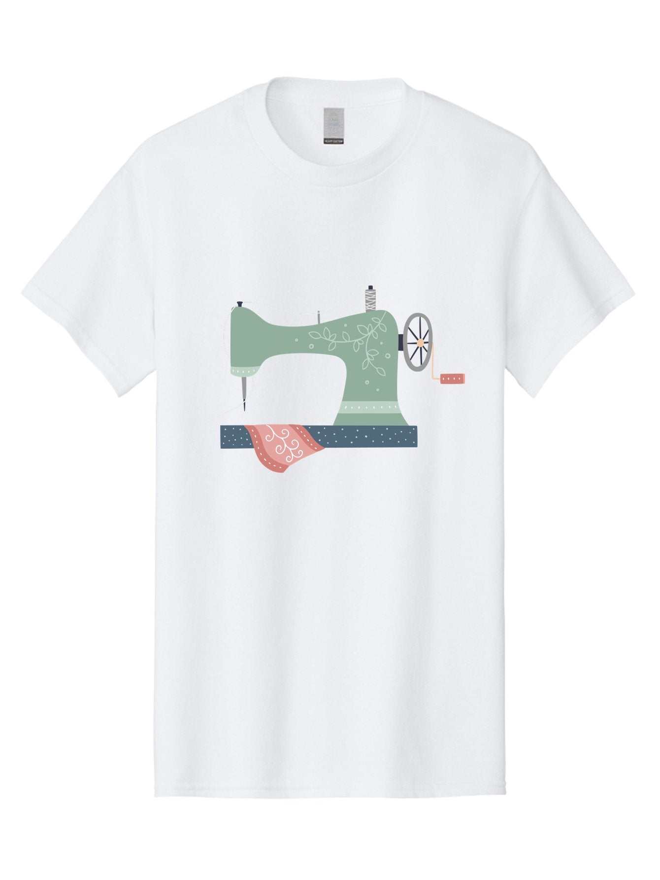 Sewing-Machine-4 Men'S Graphic Tee, 100% Cotton, Comfortable Casual Summer Wear, Machine Washable, Vintage Sewing Machine, Floral Design, Sewing Thread, Handmade Crafts, Diy Fashion, Creative Hobbies, Stitching, Needlework, Embroidery, Aac103