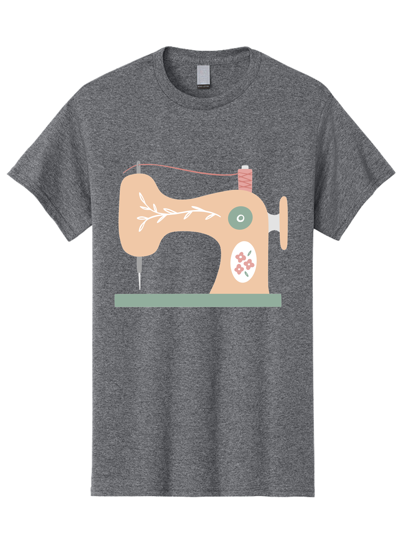 Sewing-Machine-5 Men'S Graphic Tee, 100% Cotton, Comfortable Casual Summer Wear, Machine Washable, Vintage Sewing Machine, Floral Patterns, Embroidery Designs, Needle And Thread, Pastel Colors, Creative Crafting, Diy Sewing, Textile Art, Aac104 21