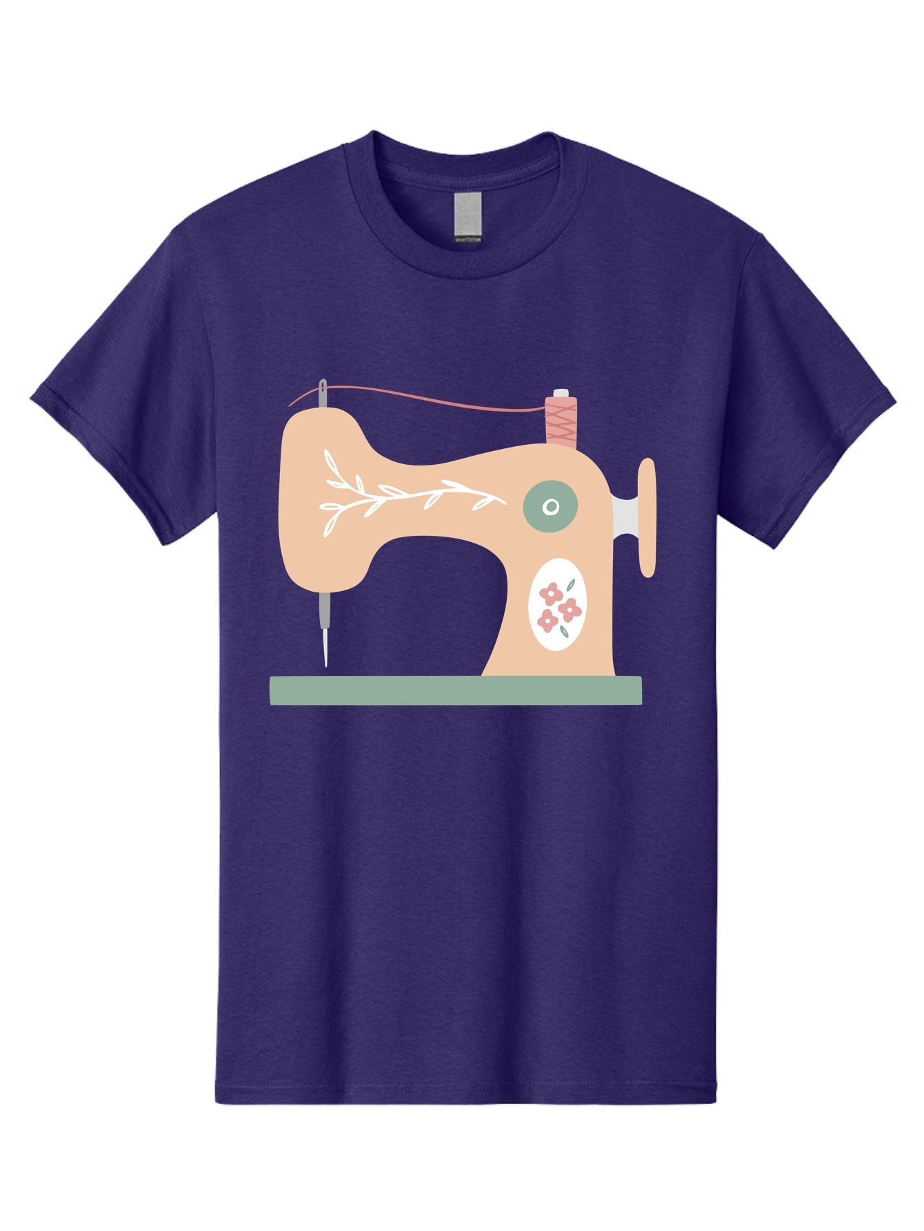 Sewing-Machine-5 Men'S Graphic Tee, 100% Cotton, Comfortable Casual Summer Wear, Machine Washable, Vintage Sewing Machine, Floral Patterns, Embroidery Designs, Needle And Thread, Pastel Colors, Creative Crafting, Diy Sewing, Textile Art, Aac104 11