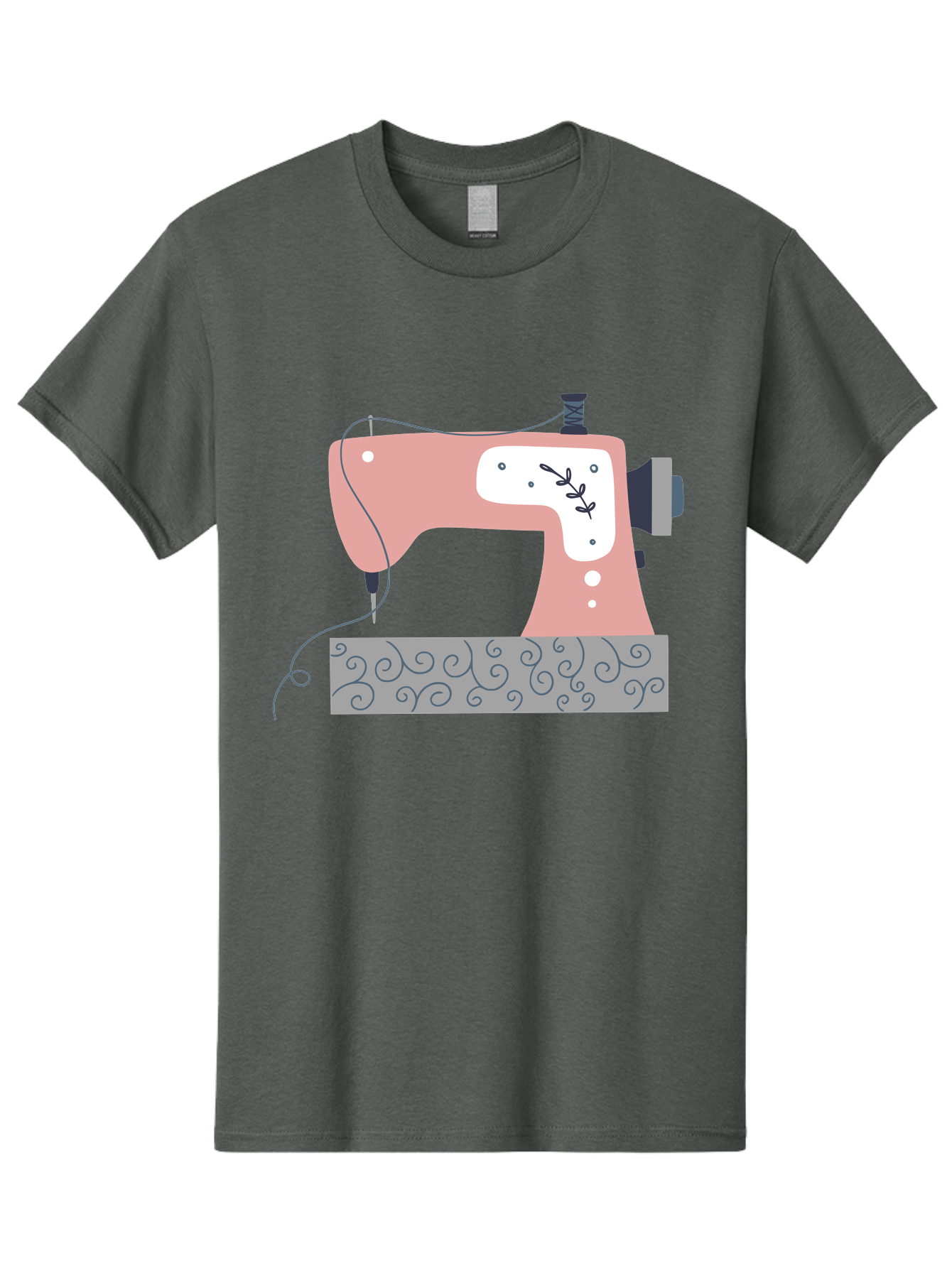 Sewing-Machine-6 Men'S Graphic Tee, 100% Cotton, Comfortable Casual Summer Wear, Machine Washable, Sewing Machine, Pink And White Machine, Thread And Fabric, Sewing Hobby, Crafting, Needlework, Handmade, Tailoring Aac105 7