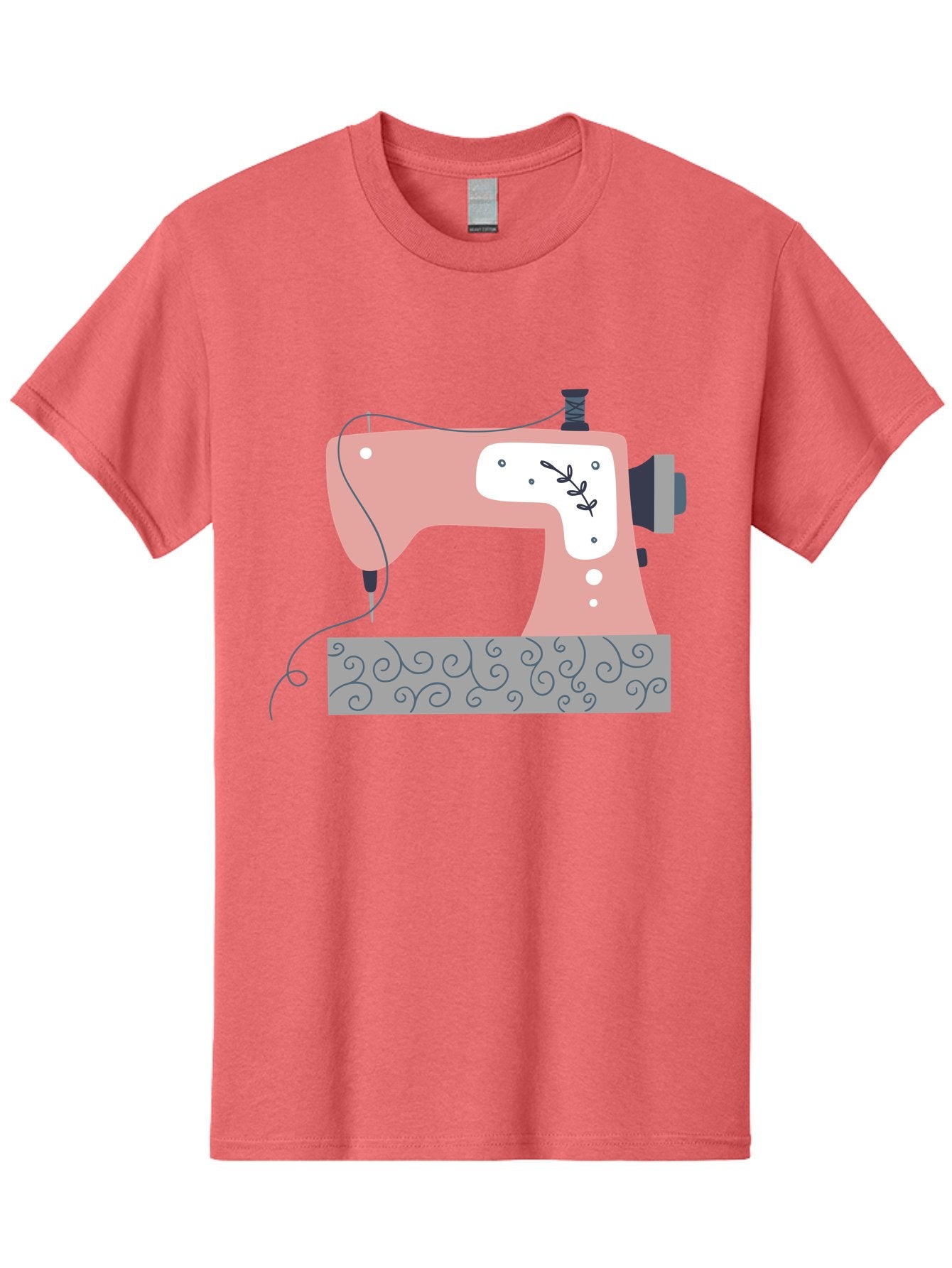 Sewing-Machine-6 Men'S Graphic Tee, 100% Cotton, Comfortable Casual Summer Wear, Machine Washable, Sewing Machine, Pink And White Machine, Thread And Fabric, Sewing Hobby, Crafting, Needlework, Handmade, Tailoring Aac105 12