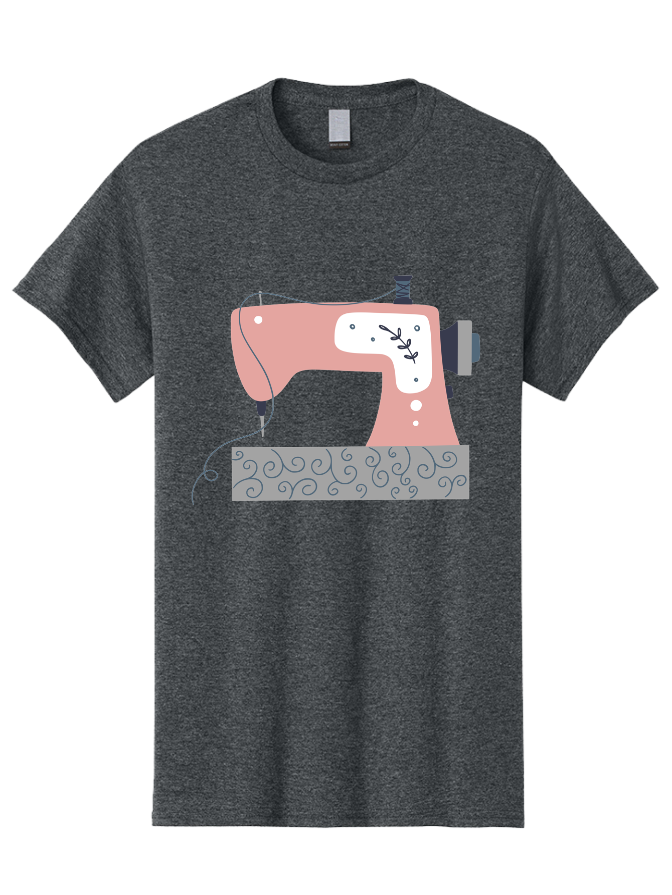 Sewing-Machine-6 Men'S Graphic Tee, 100% Cotton, Comfortable Casual Summer Wear, Machine Washable, Sewing Machine, Pink And White Machine, Thread And Fabric, Sewing Hobby, Crafting, Needlework, Handmade, Tailoring Aac105 15