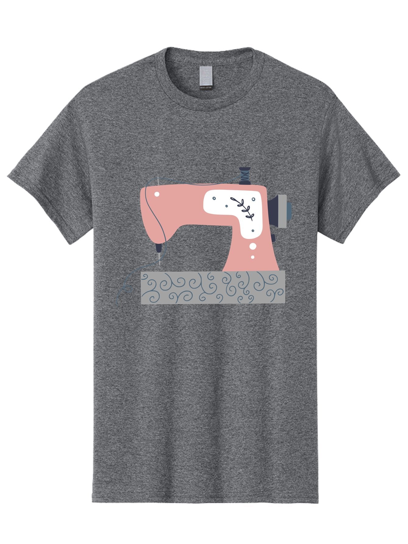 Sewing-Machine-6 Men'S Graphic Tee, 100% Cotton, Comfortable Casual Summer Wear, Machine Washable, Sewing Machine, Pink And White Machine, Thread And Fabric, Sewing Hobby, Crafting, Needlework, Handmade, Tailoring Aac105 3