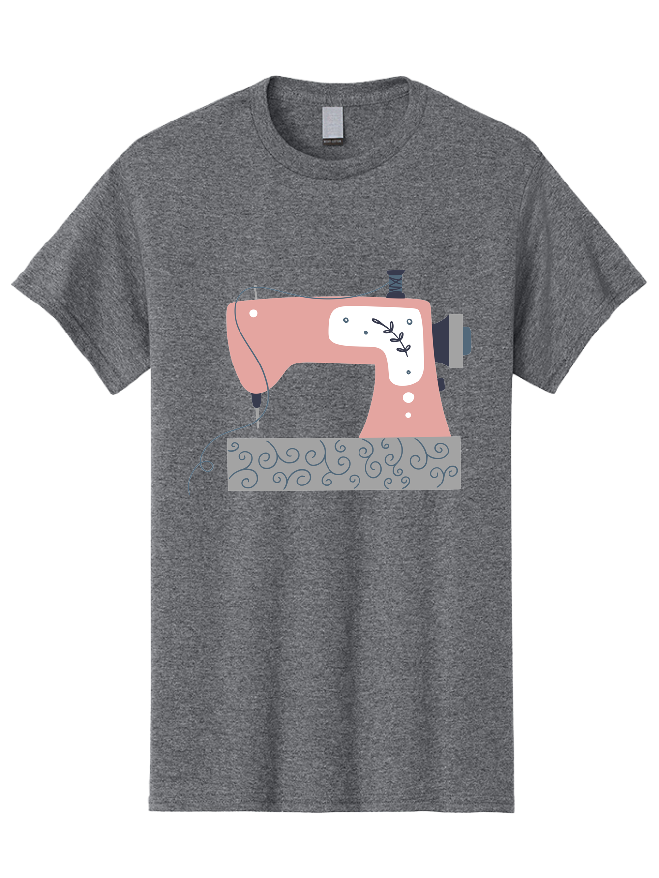 Sewing-Machine-6 Men'S Graphic Tee, 100% Cotton, Comfortable Casual Summer Wear, Machine Washable, Sewing Machine, Pink And White Machine, Thread And Fabric, Sewing Hobby, Crafting, Needlework, Handmade, Tailoring Aac105 17