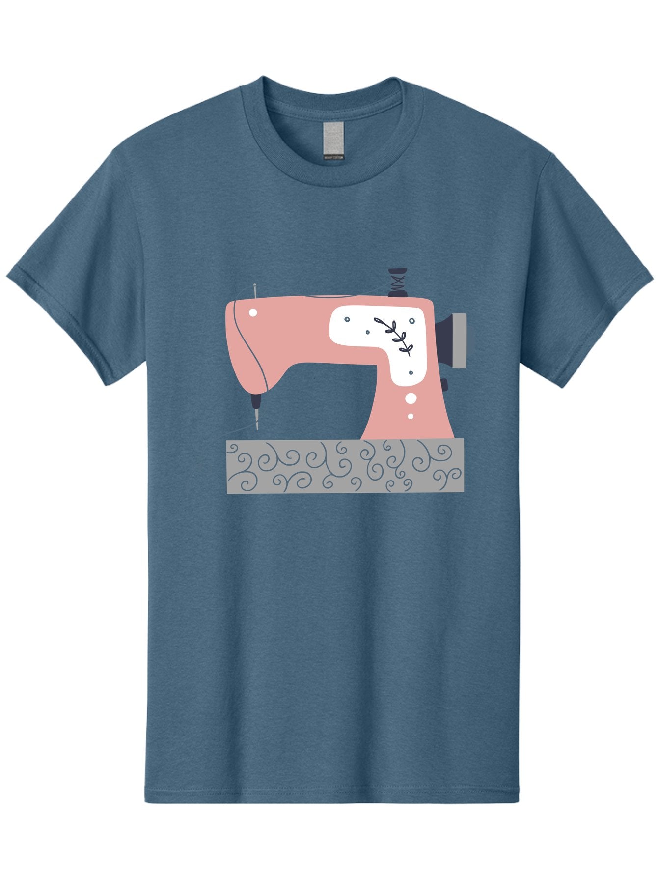 Sewing-Machine-6 Men'S Graphic Tee, 100% Cotton, Comfortable Casual Summer Wear, Machine Washable, Sewing Machine, Pink And White Machine, Thread And Fabric, Sewing Hobby, Crafting, Needlework, Handmade, Tailoring Aac105 10