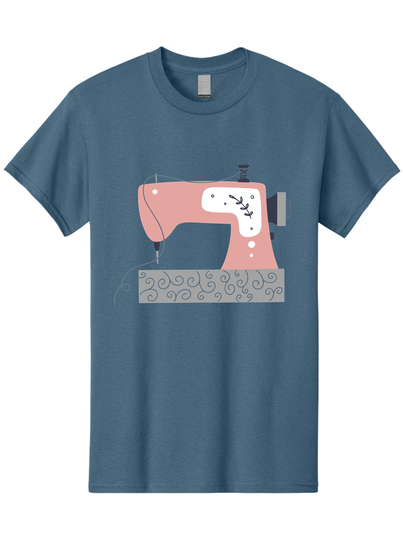 Sewing-Machine-6 Men'S Graphic Tee, 100% Cotton, Comfortable Casual Summer Wear, Machine Washable, Sewing Machine, Pink And White Machine, Thread And Fabric, Sewing Hobby, Crafting, Needlework, Handmade, Tailoring Aac105 27