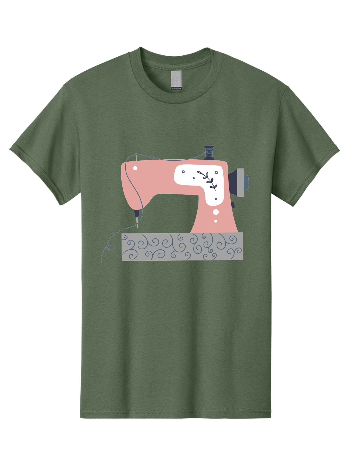Sewing-Machine-6 Men'S Graphic Tee, 100% Cotton, Comfortable Casual Summer Wear, Machine Washable, Sewing Machine, Pink And White Machine, Thread And Fabric, Sewing Hobby, Crafting, Needlework, Handmade, Tailoring Aac105 11