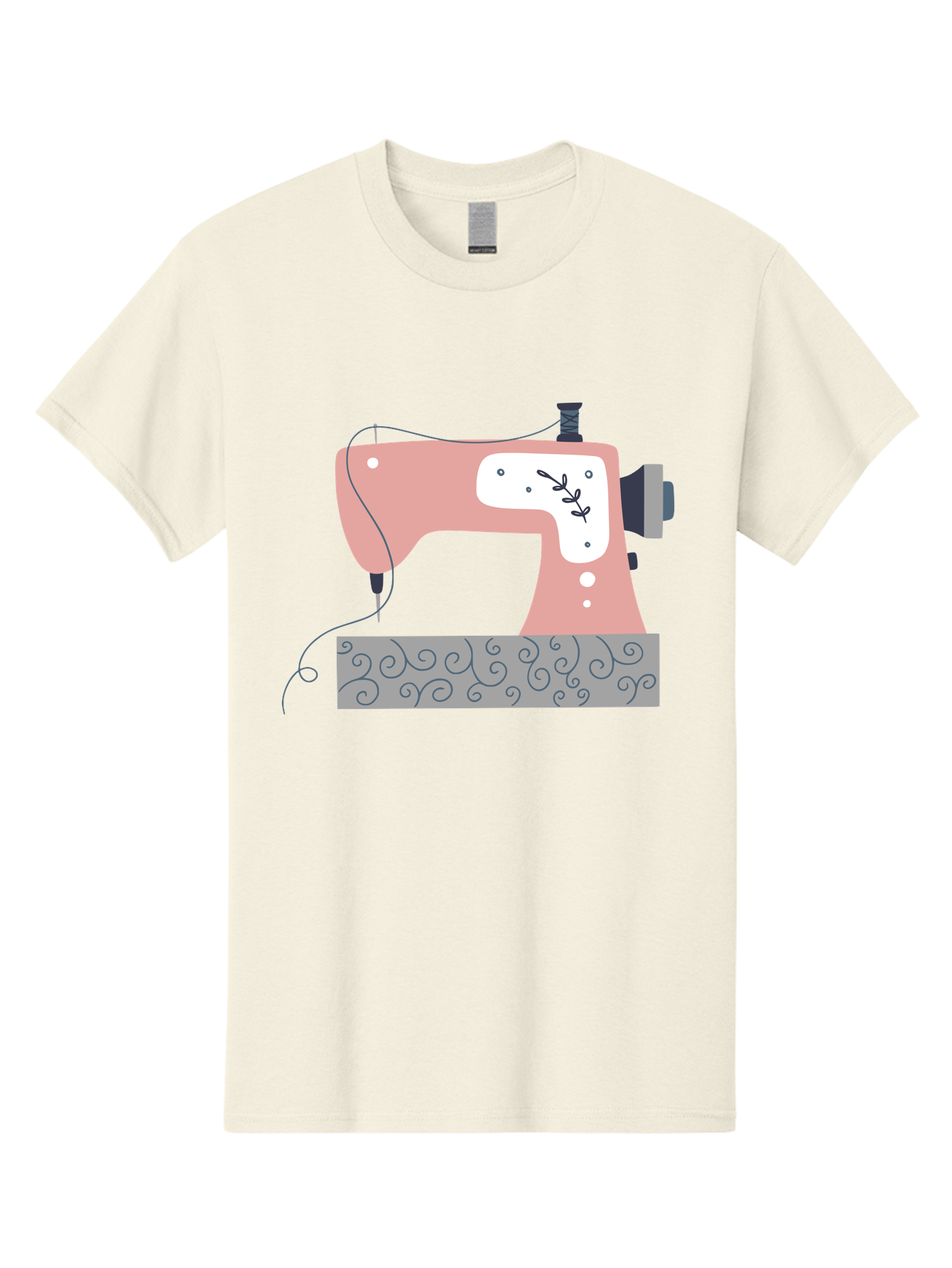 Sewing-Machine-6 Men'S Graphic Tee, 100% Cotton, Comfortable Casual Summer Wear, Machine Washable, Sewing Machine, Pink And White Machine, Thread And Fabric, Sewing Hobby, Crafting, Needlework, Handmade, Tailoring Aac105 21