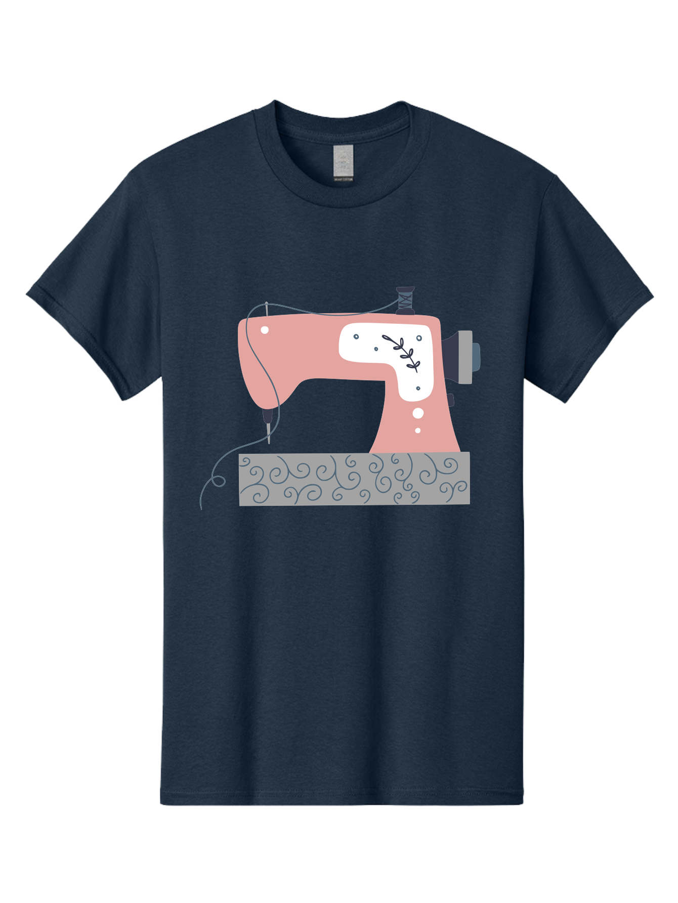 Sewing-Machine-6 Men'S Graphic Tee, 100% Cotton, Comfortable Casual Summer Wear, Machine Washable, Sewing Machine, Pink And White Machine, Thread And Fabric, Sewing Hobby, Crafting, Needlework, Handmade, Tailoring Aac105 29