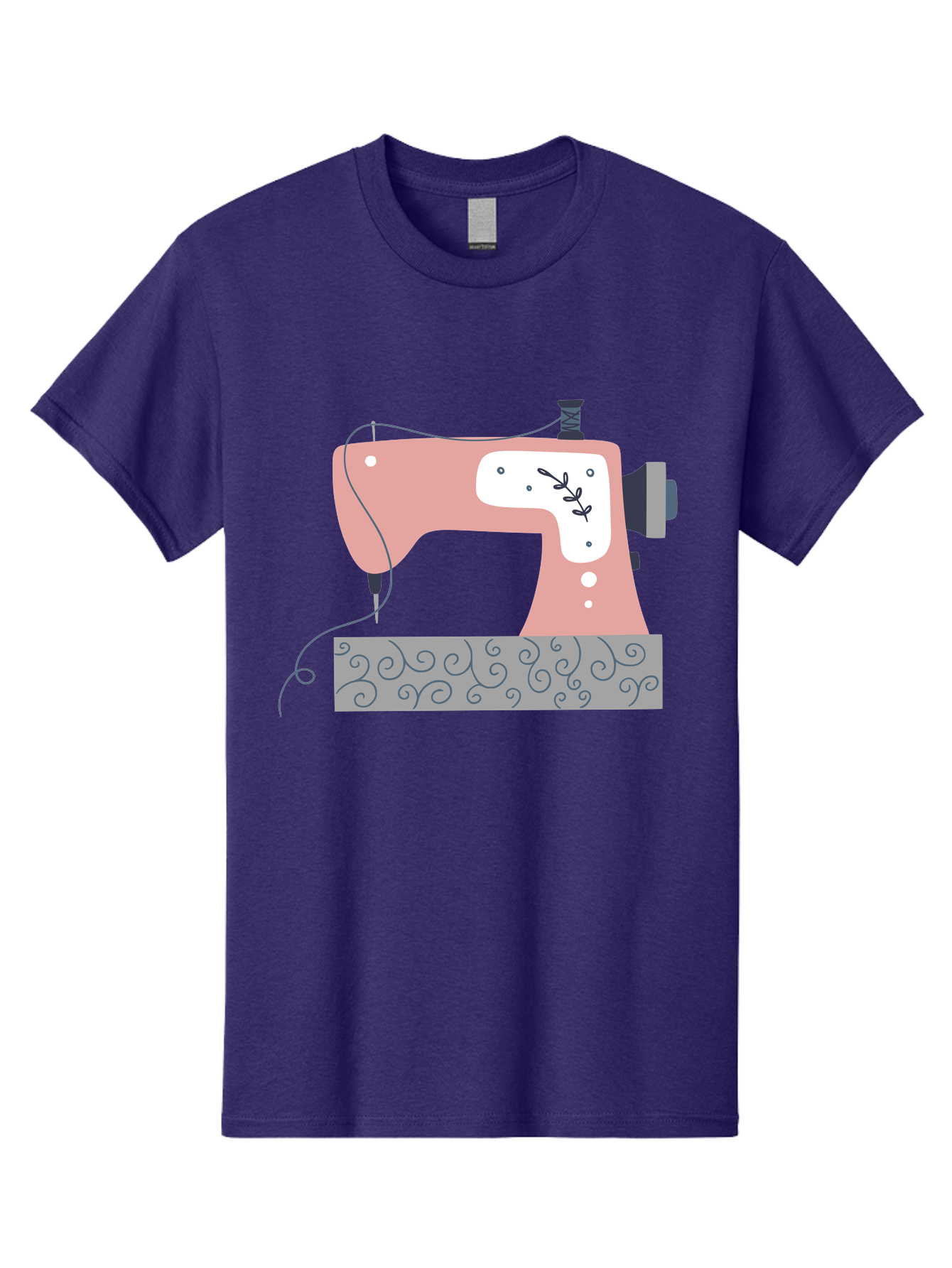 Sewing-Machine-6 Men'S Graphic Tee, 100% Cotton, Comfortable Casual Summer Wear, Machine Washable, Sewing Machine, Pink And White Machine, Thread And Fabric, Sewing Hobby, Crafting, Needlework, Handmade, Tailoring Aac105 19