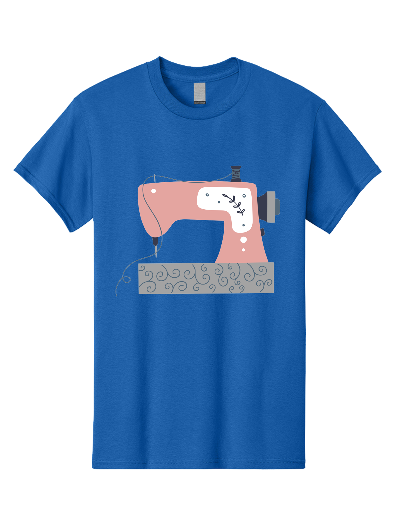 Sewing-Machine-6 Men'S Graphic Tee, 100% Cotton, Comfortable Casual Summer Wear, Machine Washable, Sewing Machine, Pink And White Machine, Thread And Fabric, Sewing Hobby, Crafting, Needlework, Handmade, Tailoring Aac105 25