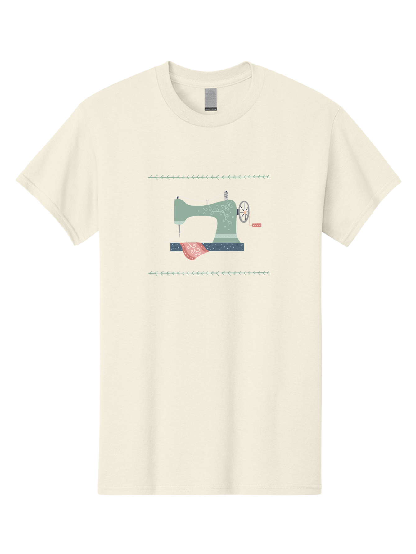 Sewing-Machine Men'S Graphic Tee, 100% Cotton, Comfortable Casual Summer Wear, Machine Washable, Vintage Sewing Machine, Floral Patterns, Red Fabric, White Designs, Antique Style, Sewing Accessories, Decorative Elements, Nostalgic Charm, Aac106 17