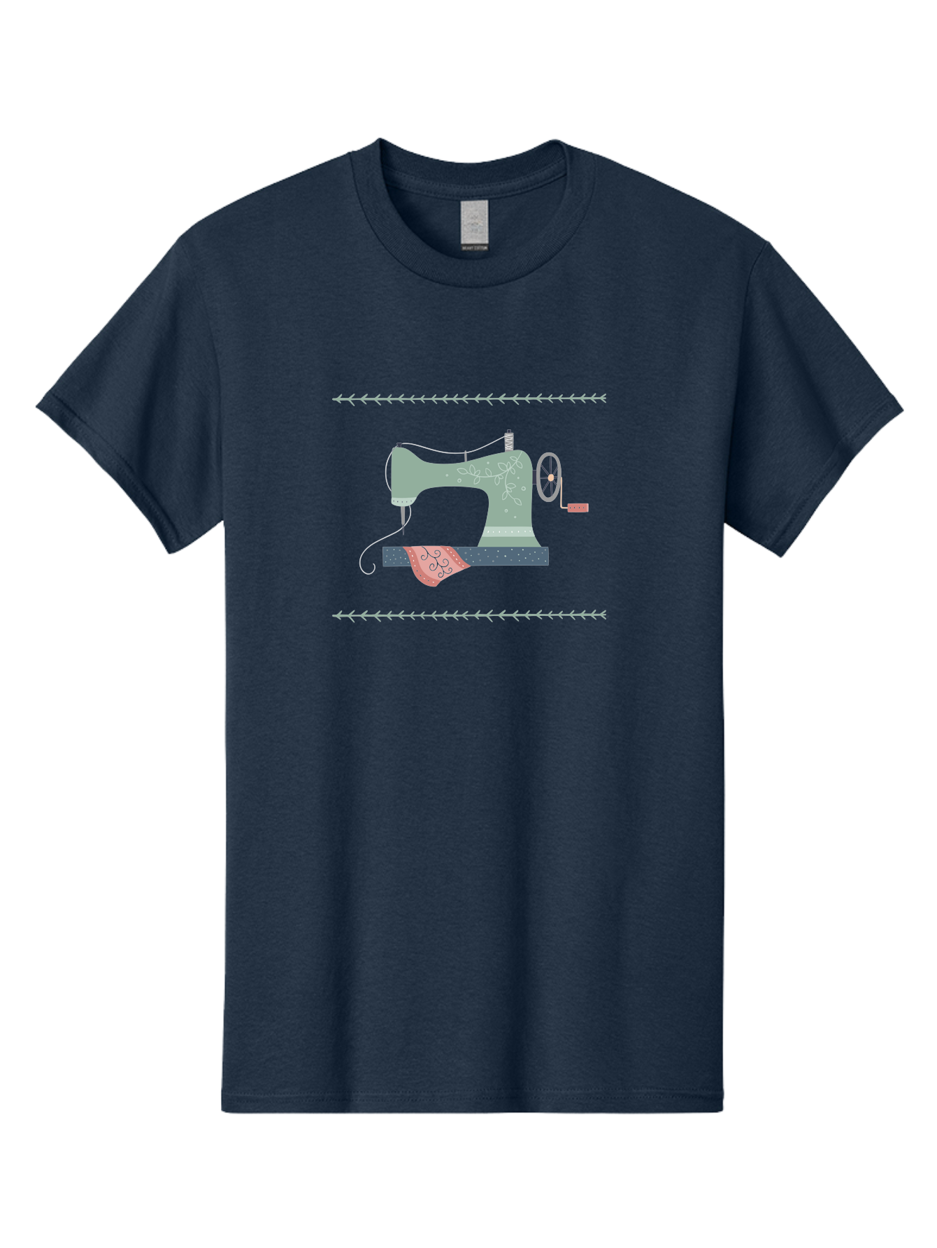 Sewing-Machine Men'S Graphic Tee, 100% Cotton, Comfortable Casual Summer Wear, Machine Washable, Vintage Sewing Machine, Floral Patterns, Red Fabric, White Designs, Antique Style, Sewing Accessories, Decorative Elements, Nostalgic Charm, Aac106 3