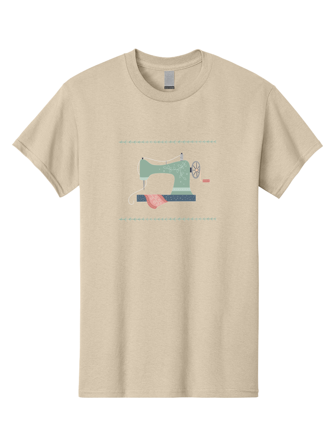 Sewing-Machine Men'S Graphic Tee, 100% Cotton, Comfortable Casual Summer Wear, Machine Washable, Vintage Sewing Machine, Floral Patterns, Red Fabric, White Designs, Antique Style, Sewing Accessories, Decorative Elements, Nostalgic Charm, Aac106 29