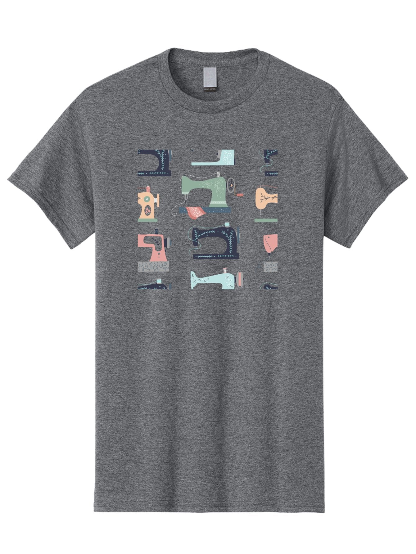 Sewing-Machines Men'S Graphic Tee, 100% Cotton, Comfortable Casual Summer Wear, Machine Washable, Sewing Machines, Vintage Style, Pastel Colors, Floral Patterns, Fashion Design, Handmade, Crafting, Tailor, Sewing Supplies, Thread, Needle Aac107 10