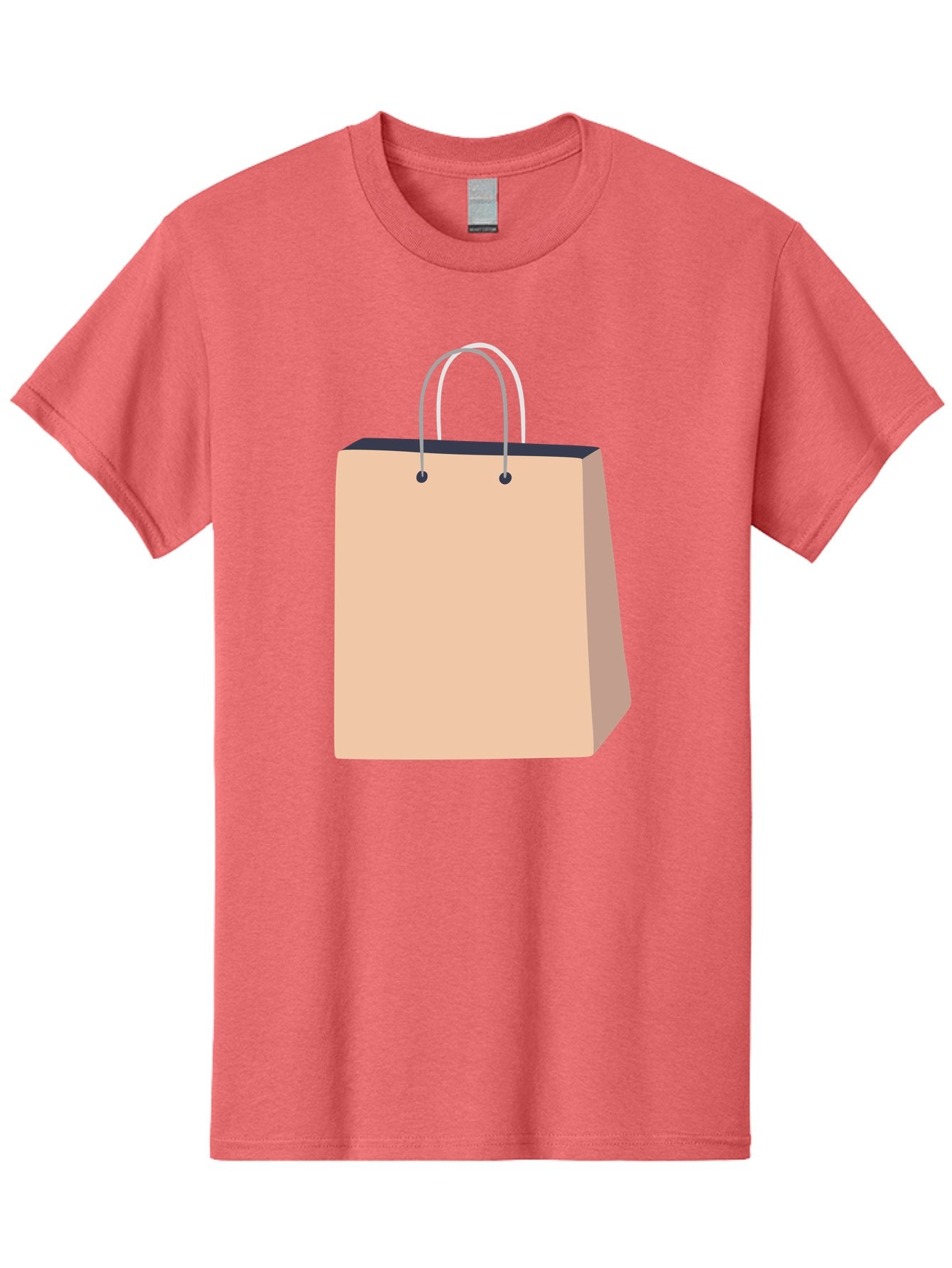 Shopping-Bag Men'S Graphic Tee, 100% Cotton, Comfortable Casual Summer Wear, Machine Washable, Shopping Bag, Retail Packaging, Paper Bag, Handles, Simple Design, Minimalist Style, E-Commerce, Packaging Design Aac111