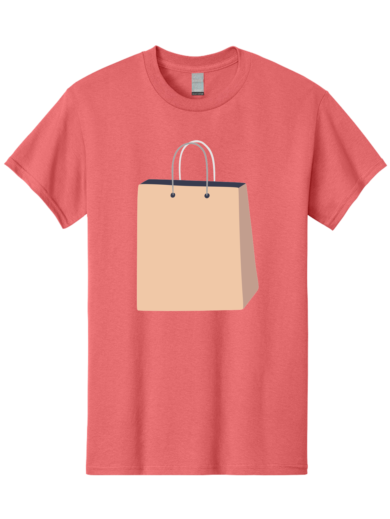 Shopping-Bag Men'S Graphic Tee, 100% Cotton, Comfortable Casual Summer Wear, Machine Washable, Shopping Bag, Retail Packaging, Paper Bag, Handles, Simple Design, Minimalist Style, E-Commerce, Packaging Design Aac111 21
