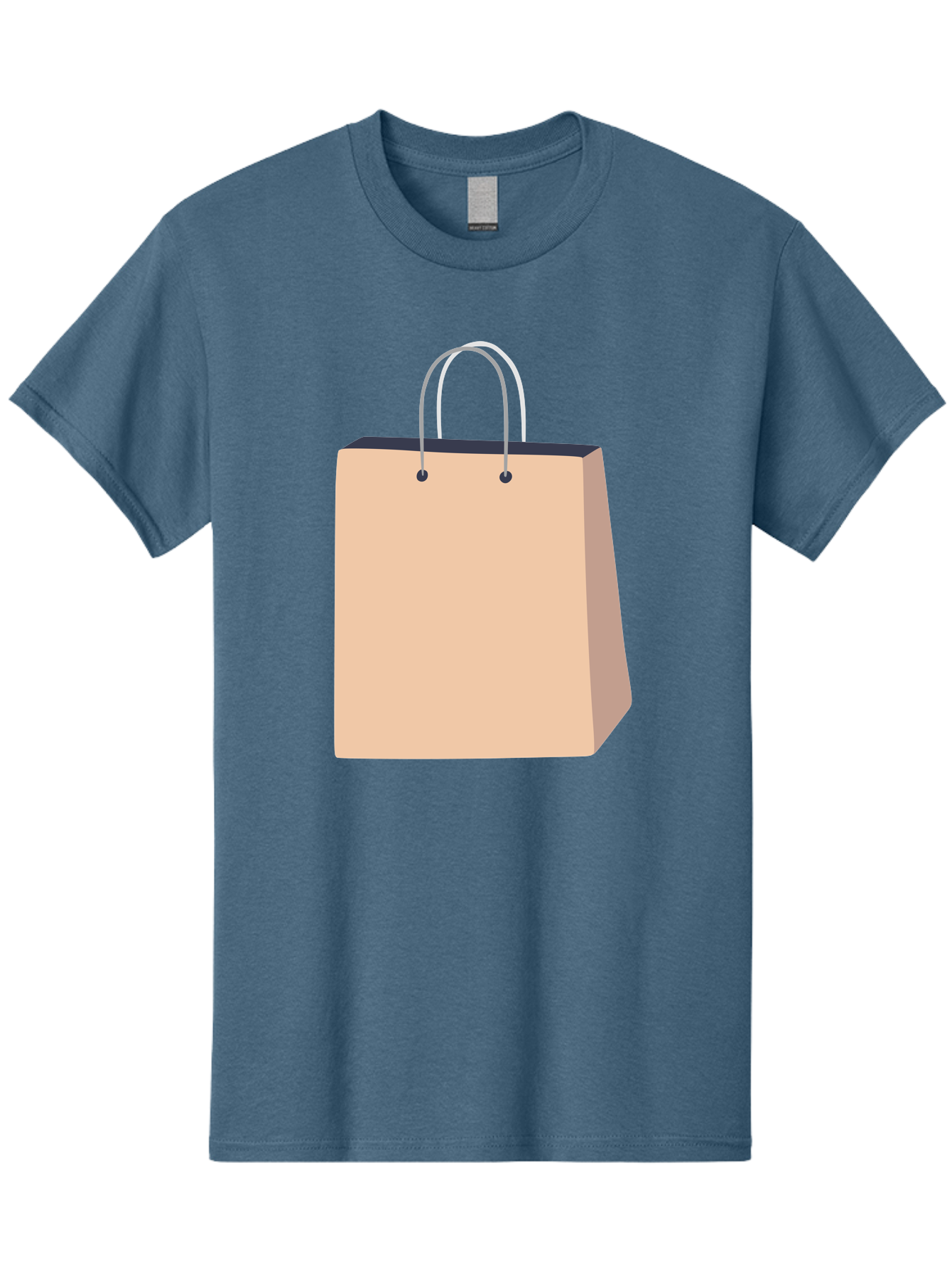 Shopping-Bag Men'S Graphic Tee, 100% Cotton, Comfortable Casual Summer Wear, Machine Washable, Shopping Bag, Retail Packaging, Paper Bag, Handles, Simple Design, Minimalist Style, E-Commerce, Packaging Design Aac111 3