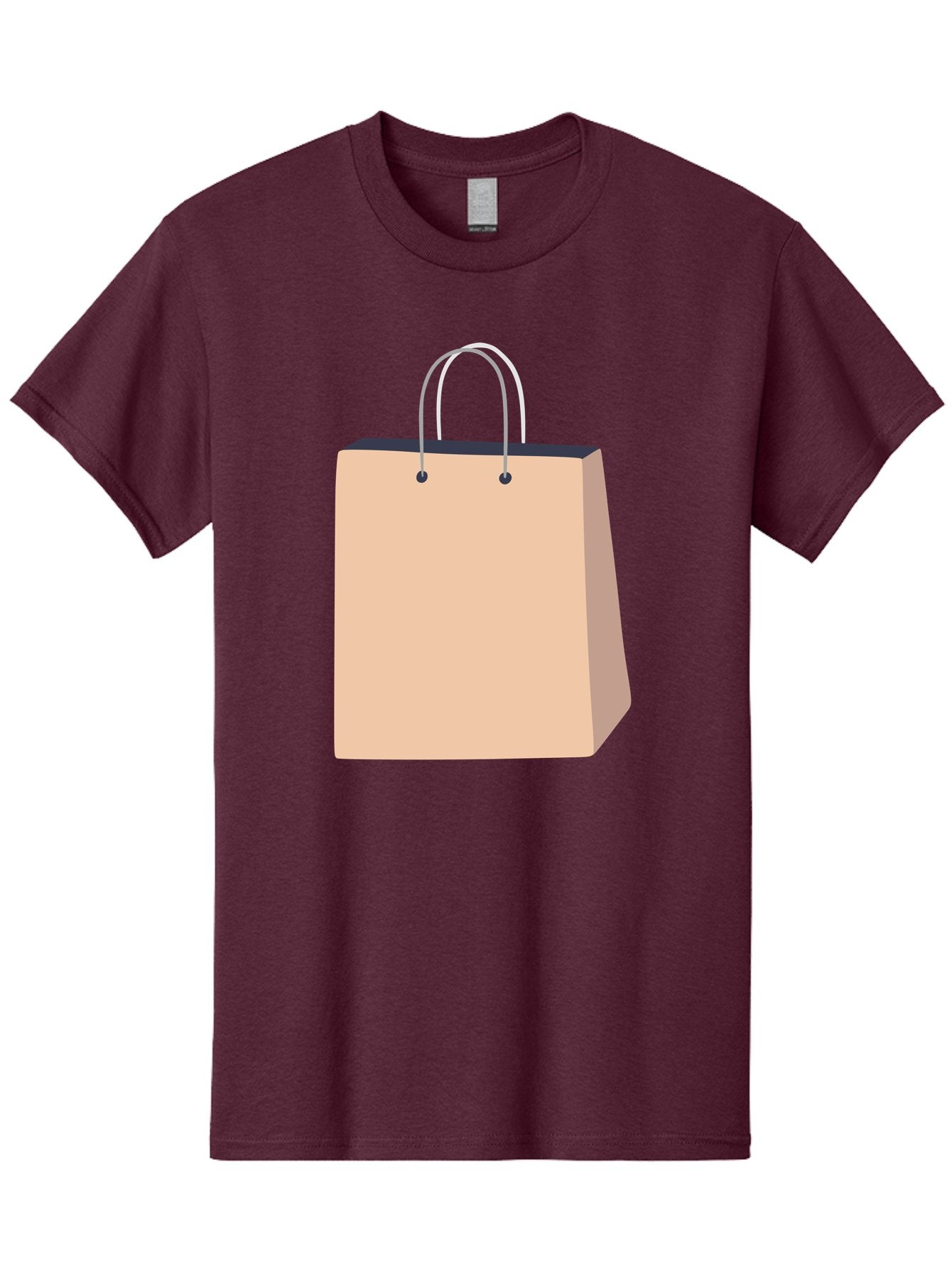 Shopping-Bag Men'S Graphic Tee, 100% Cotton, Comfortable Casual Summer Wear, Machine Washable, Shopping Bag, Retail Packaging, Paper Bag, Handles, Simple Design, Minimalist Style, E-Commerce, Packaging Design Aac111 11