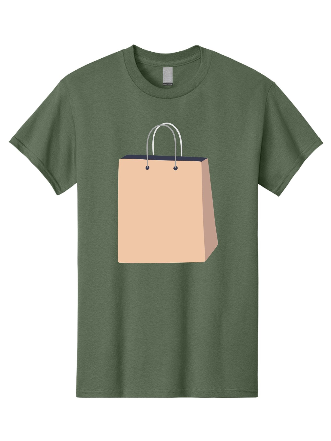 Shopping-Bag Men'S Graphic Tee, 100% Cotton, Comfortable Casual Summer Wear, Machine Washable, Shopping Bag, Retail Packaging, Paper Bag, Handles, Simple Design, Minimalist Style, E-Commerce, Packaging Design Aac111 7