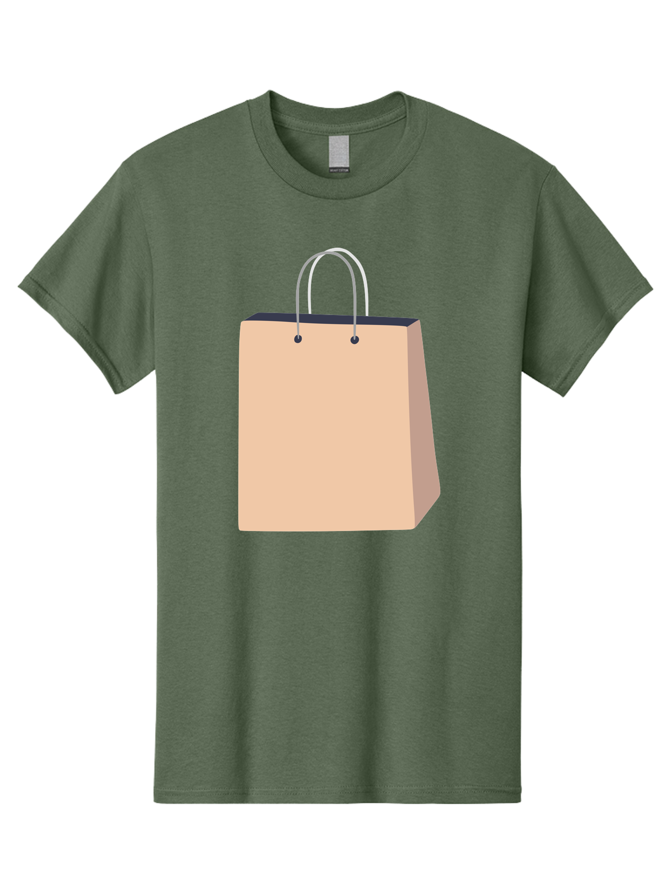 Shopping-Bag Men'S Graphic Tee, 100% Cotton, Comfortable Casual Summer Wear, Machine Washable, Shopping Bag, Retail Packaging, Paper Bag, Handles, Simple Design, Minimalist Style, E-Commerce, Packaging Design Aac111 25