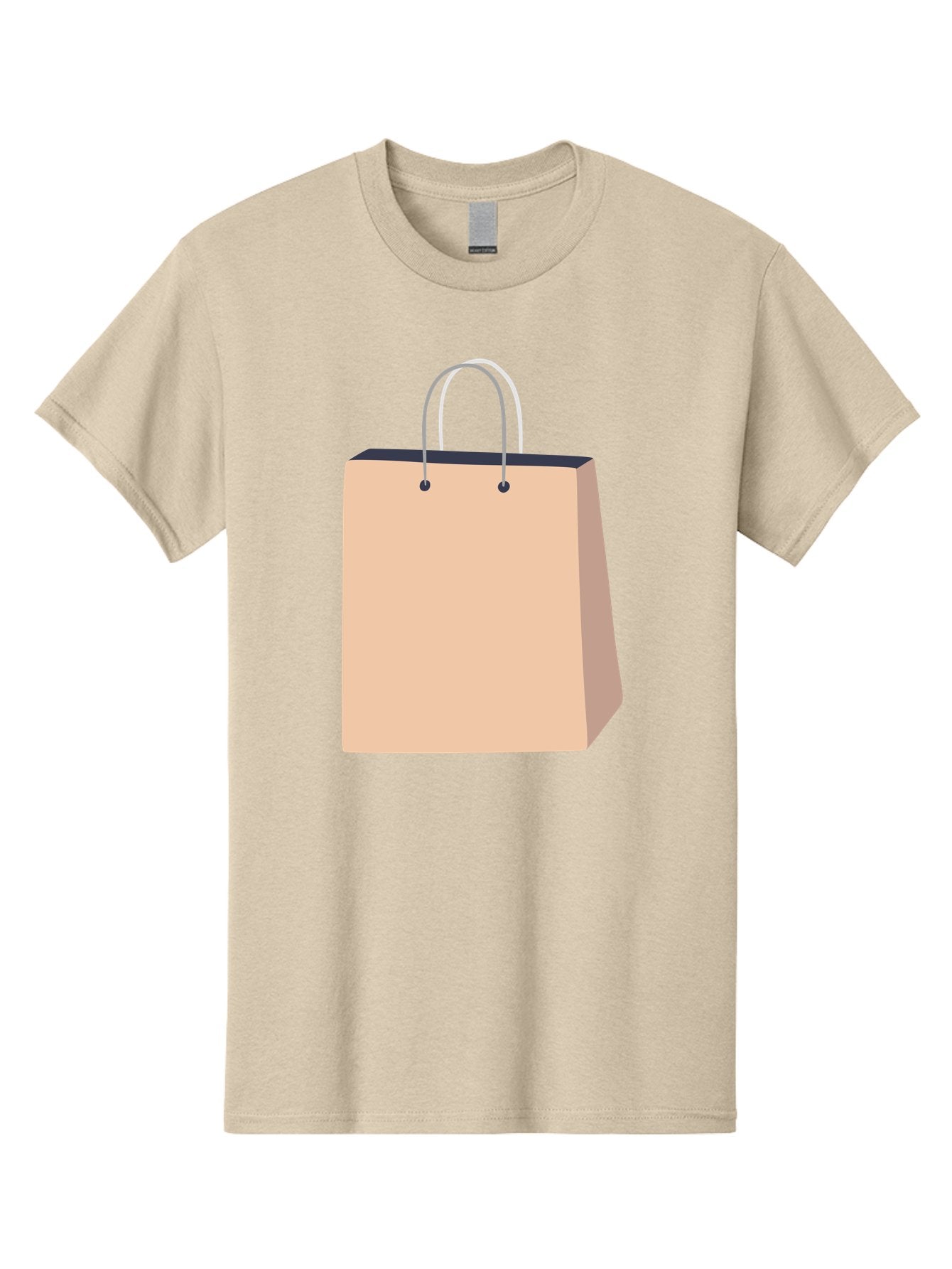 Shopping-Bag Men'S Graphic Tee, 100% Cotton, Comfortable Casual Summer Wear, Machine Washable, Shopping Bag, Retail Packaging, Paper Bag, Handles, Simple Design, Minimalist Style, E-Commerce, Packaging Design Aac111