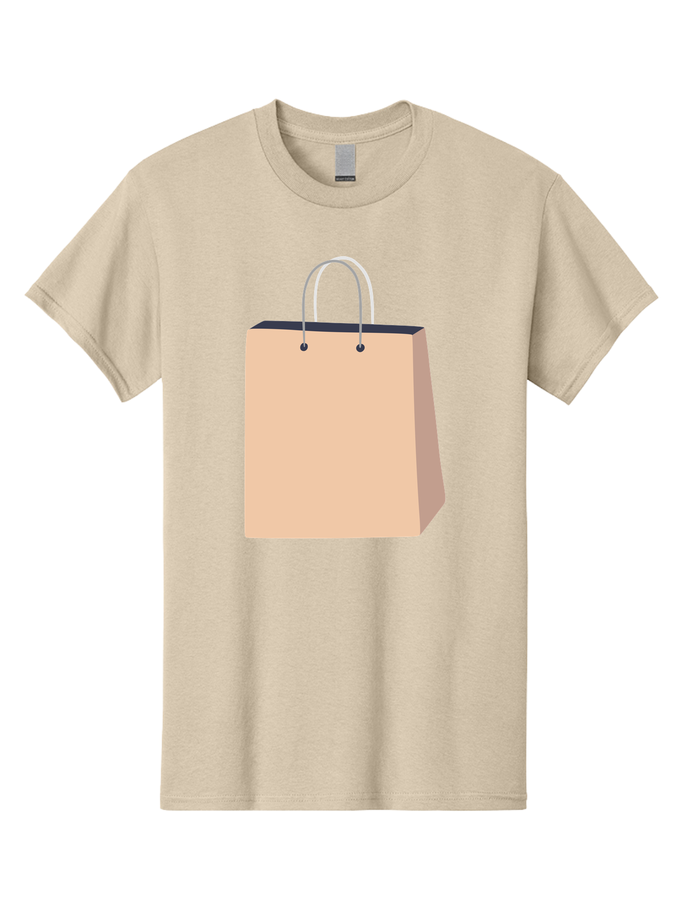 Shopping-Bag Men'S Graphic Tee, 100% Cotton, Comfortable Casual Summer Wear, Machine Washable, Shopping Bag, Retail Packaging, Paper Bag, Handles, Simple Design, Minimalist Style, E-Commerce, Packaging Design Aac111 19