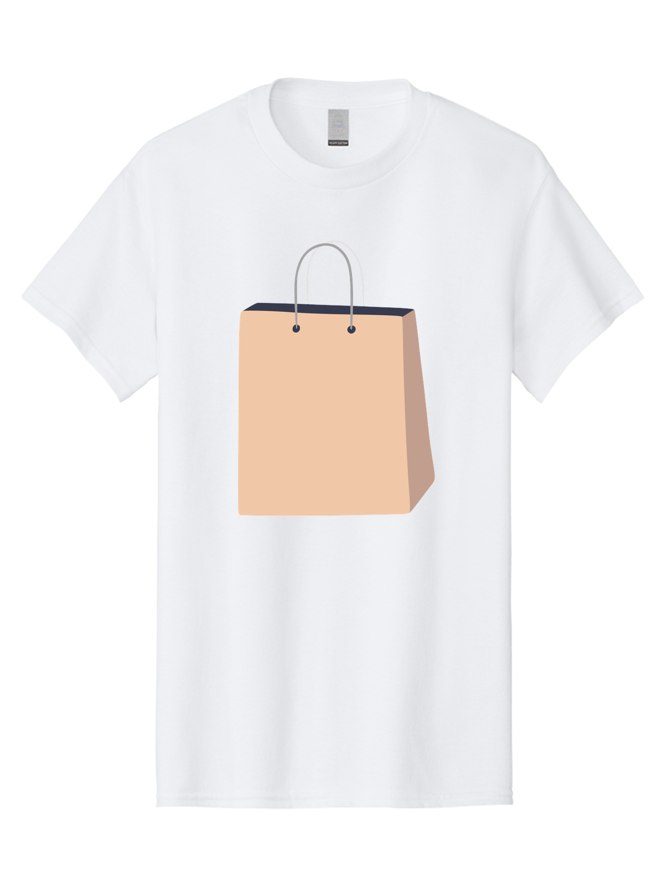Shopping-Bag Men'S Graphic Tee, 100% Cotton, Comfortable Casual Summer Wear, Machine Washable, Shopping Bag, Retail Packaging, Paper Bag, Handles, Simple Design, Minimalist Style, E-Commerce, Packaging Design Aac111 23