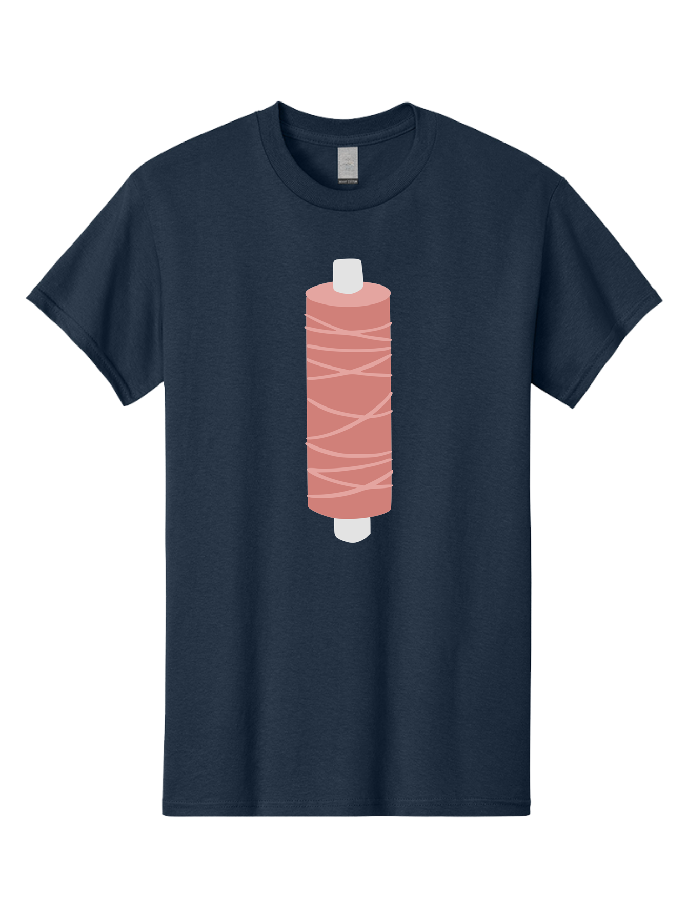 Spool-Of-Thread-1 Men'S Graphic Tee, 100% Cotton, Comfortable Casual Summer Wear, Machine Washable, Spool, Thread, Sewing, Pink Thread, Crafting, Embroidery, Fashion Design, Sewing Supplies, Tailoring, Pastel Colors Aac114