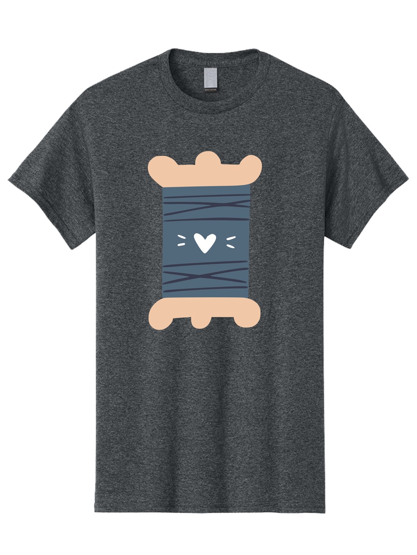 Spool-Of-Thread-2 Men'S Graphic Tee, 100% Cotton, Comfortable Casual Summer Wear, Machine Washable, Spool Of Thread, Sewing Supplies, Crafting Materials, Dark Blue Thread, Heart Symbol, Cute Design, Embroidery Thread, Sewing Kit Aac115 11