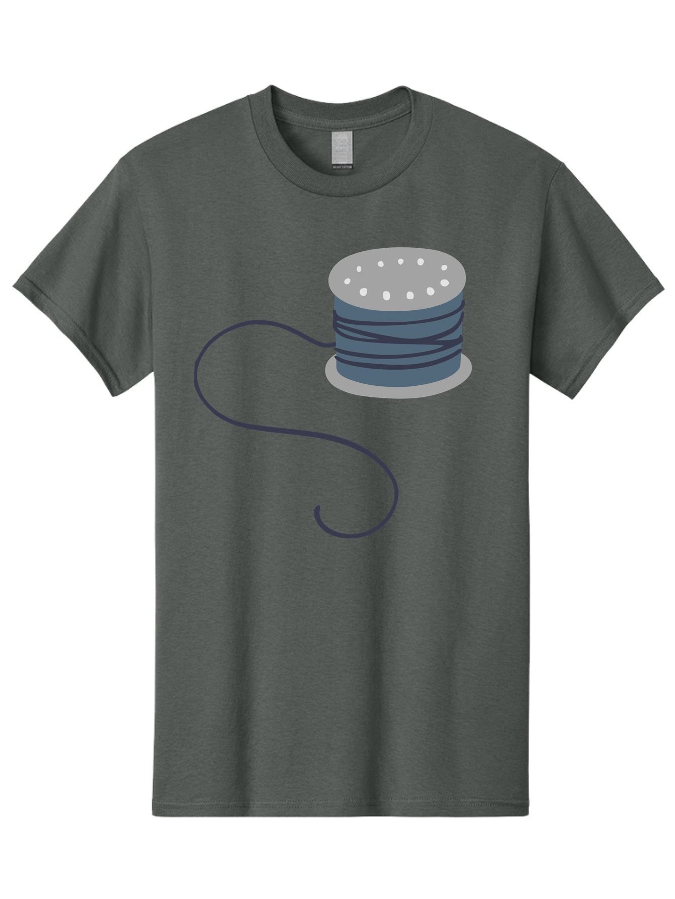 Spool-Of-Thread-3 Men'S Graphic Tee, 100% Cotton, Comfortable Casual Summer Wear, Machine Washable, Spool Of Thread, Sewing Supplies, Crafting Tools, Needlework Accessories, Embroidery Materials, Textile Crafting Aac116