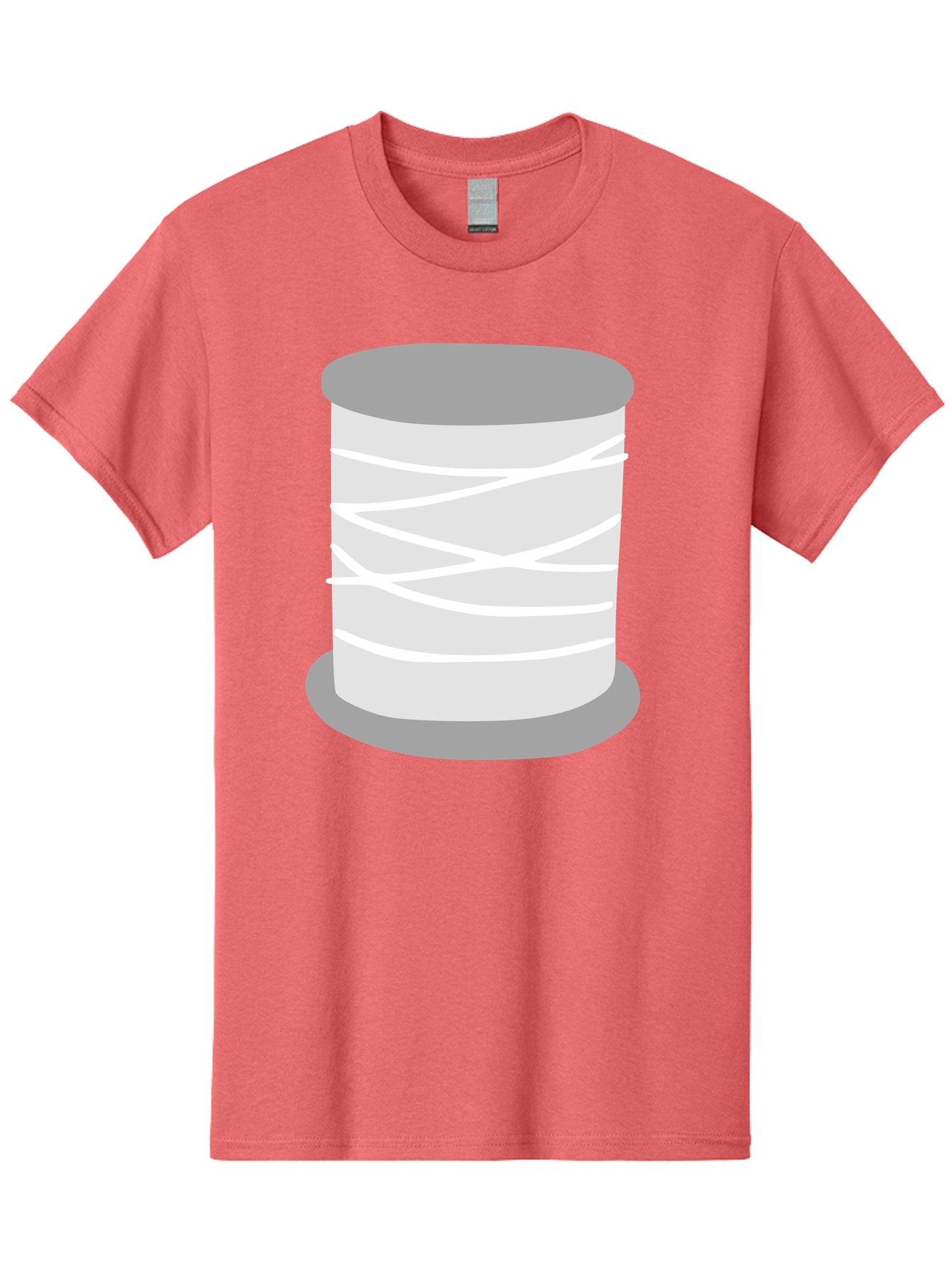 Spool-Of-Thread Men'S Graphic Tee, 100% Cotton, Comfortable Casual Summer Wear, Machine Washable, Spool Of Thread, Sewing Supplies, Crafting Essentials, White Thread, Gray Spool, Minimalist Design, Textile Crafting Aac117 10