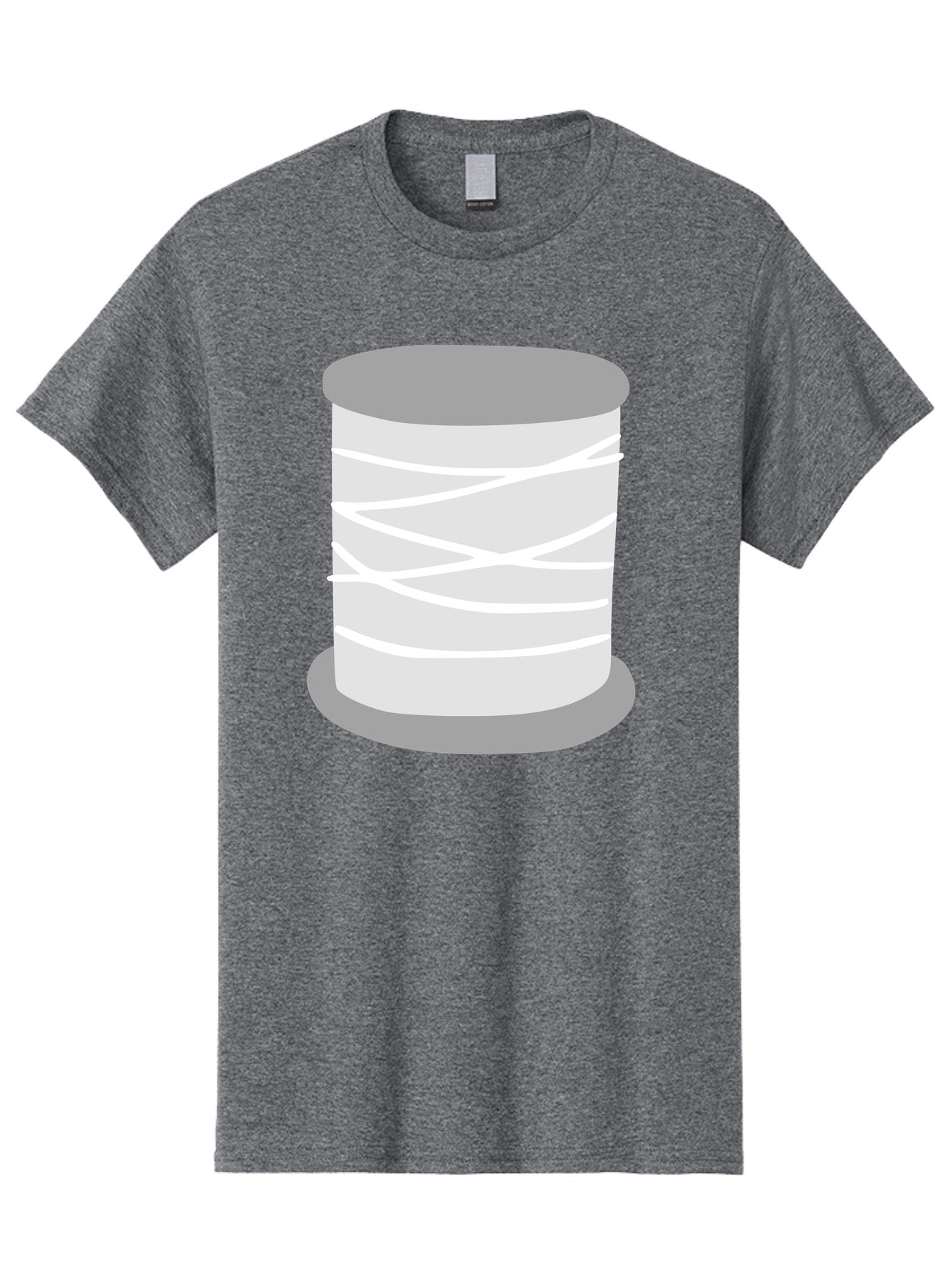 Spool-Of-Thread Men'S Graphic Tee, 100% Cotton, Comfortable Casual Summer Wear, Machine Washable, Spool Of Thread, Sewing Supplies, Crafting Essentials, White Thread, Gray Spool, Minimalist Design, Textile Crafting Aac117 12