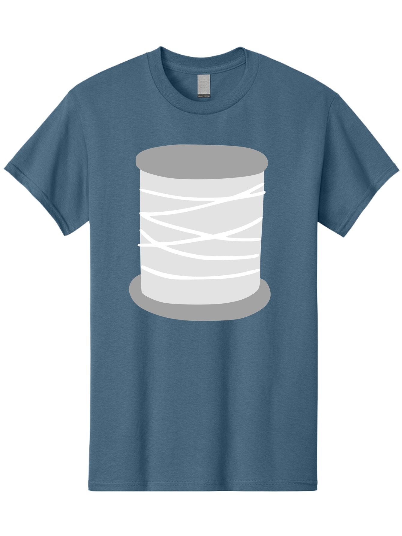 Spool-Of-Thread Men'S Graphic Tee, 100% Cotton, Comfortable Casual Summer Wear, Machine Washable, Spool Of Thread, Sewing Supplies, Crafting Essentials, White Thread, Gray Spool, Minimalist Design, Textile Crafting Aac117 13