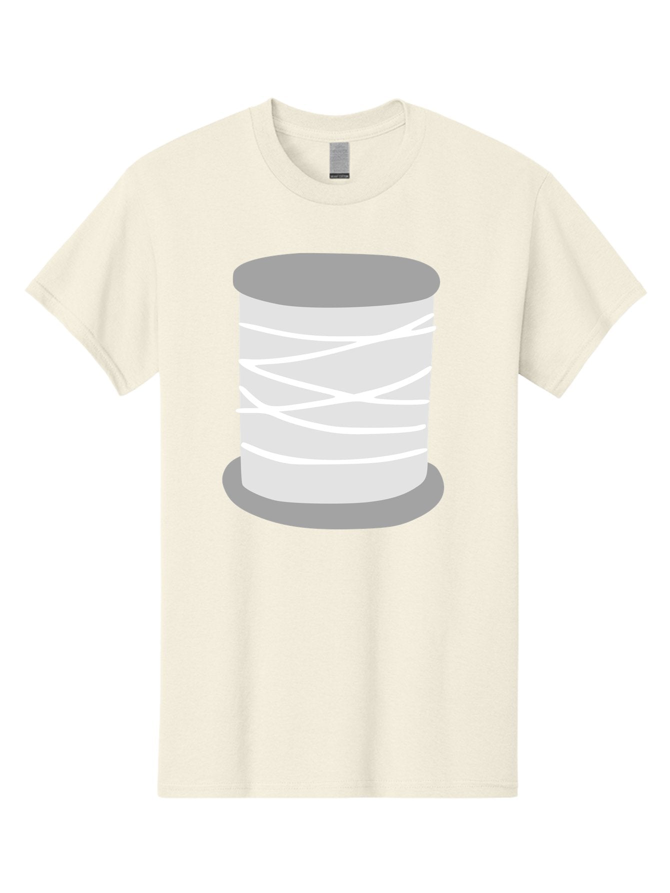 Spool-Of-Thread Men'S Graphic Tee, 100% Cotton, Comfortable Casual Summer Wear, Machine Washable, Spool Of Thread, Sewing Supplies, Crafting Essentials, White Thread, Gray Spool, Minimalist Design, Textile Crafting Aac117 9
