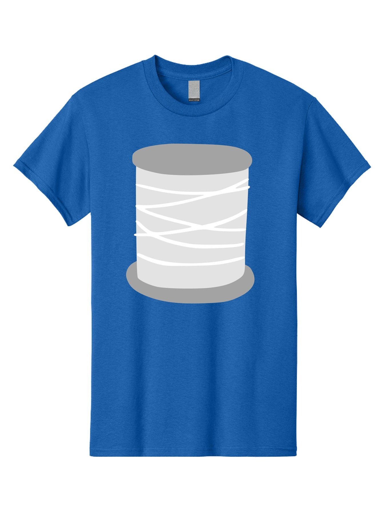 Spool-Of-Thread Men'S Graphic Tee, 100% Cotton, Comfortable Casual Summer Wear, Machine Washable, Spool Of Thread, Sewing Supplies, Crafting Essentials, White Thread, Gray Spool, Minimalist Design, Textile Crafting Aac117 6