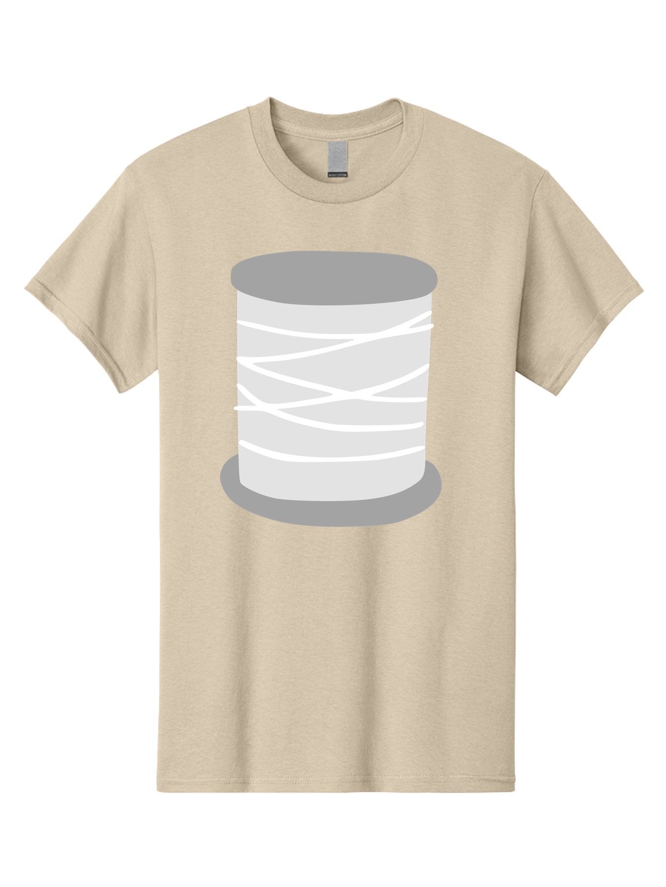Spool-Of-Thread Men'S Graphic Tee, 100% Cotton, Comfortable Casual Summer Wear, Machine Washable, Spool Of Thread, Sewing Supplies, Crafting Essentials, White Thread, Gray Spool, Minimalist Design, Textile Crafting Aac117 4