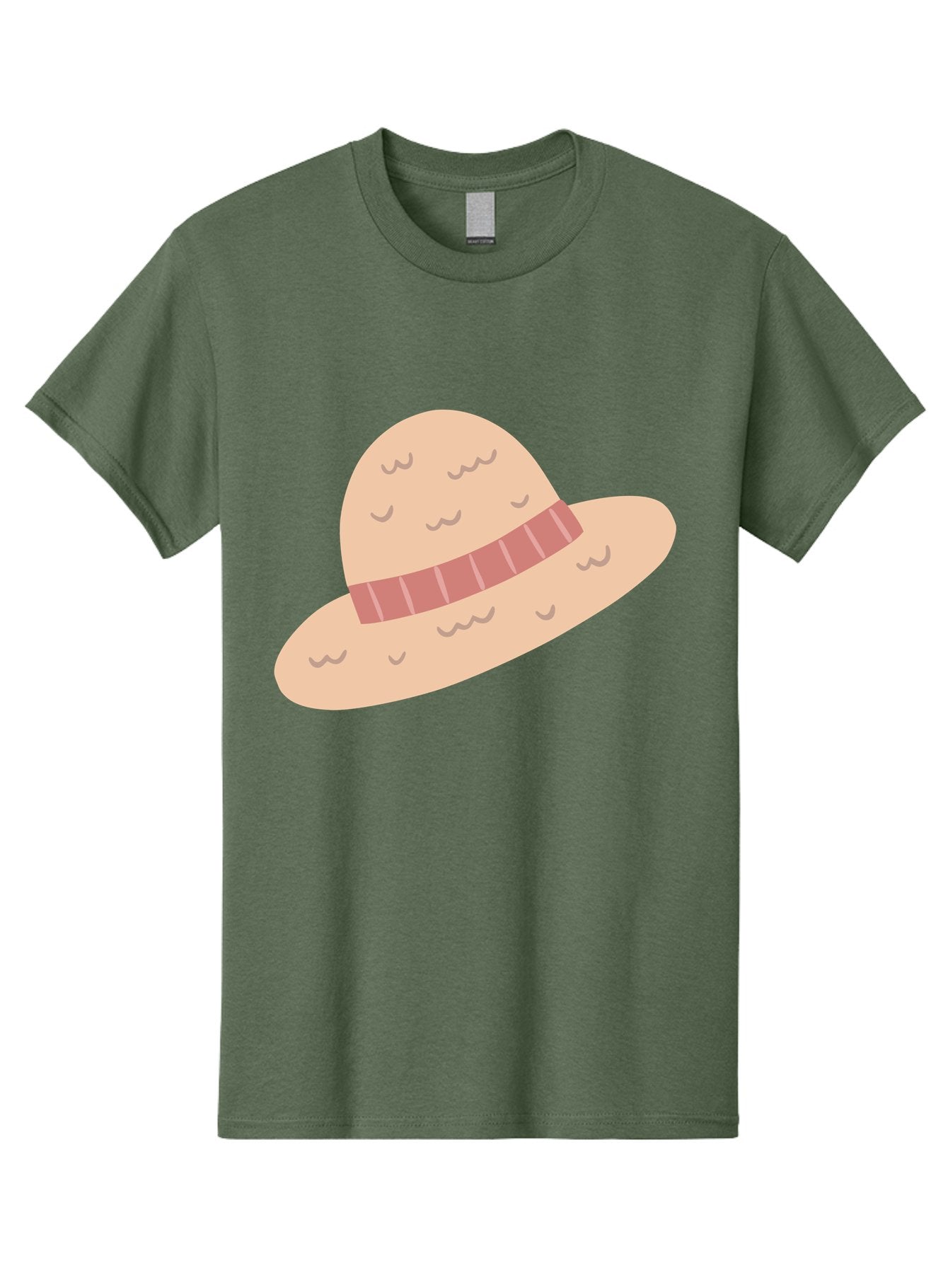 Straw-Hat Men'S Graphic Tee, 100% Cotton, Comfortable Casual Summer Wear, Machine Washable, Straw Hat With Ribbon Band, Summer Hat, Beachwear Fashion, Bohemian Style, Stylish Accessory, Outdoor Gear Aac118 12