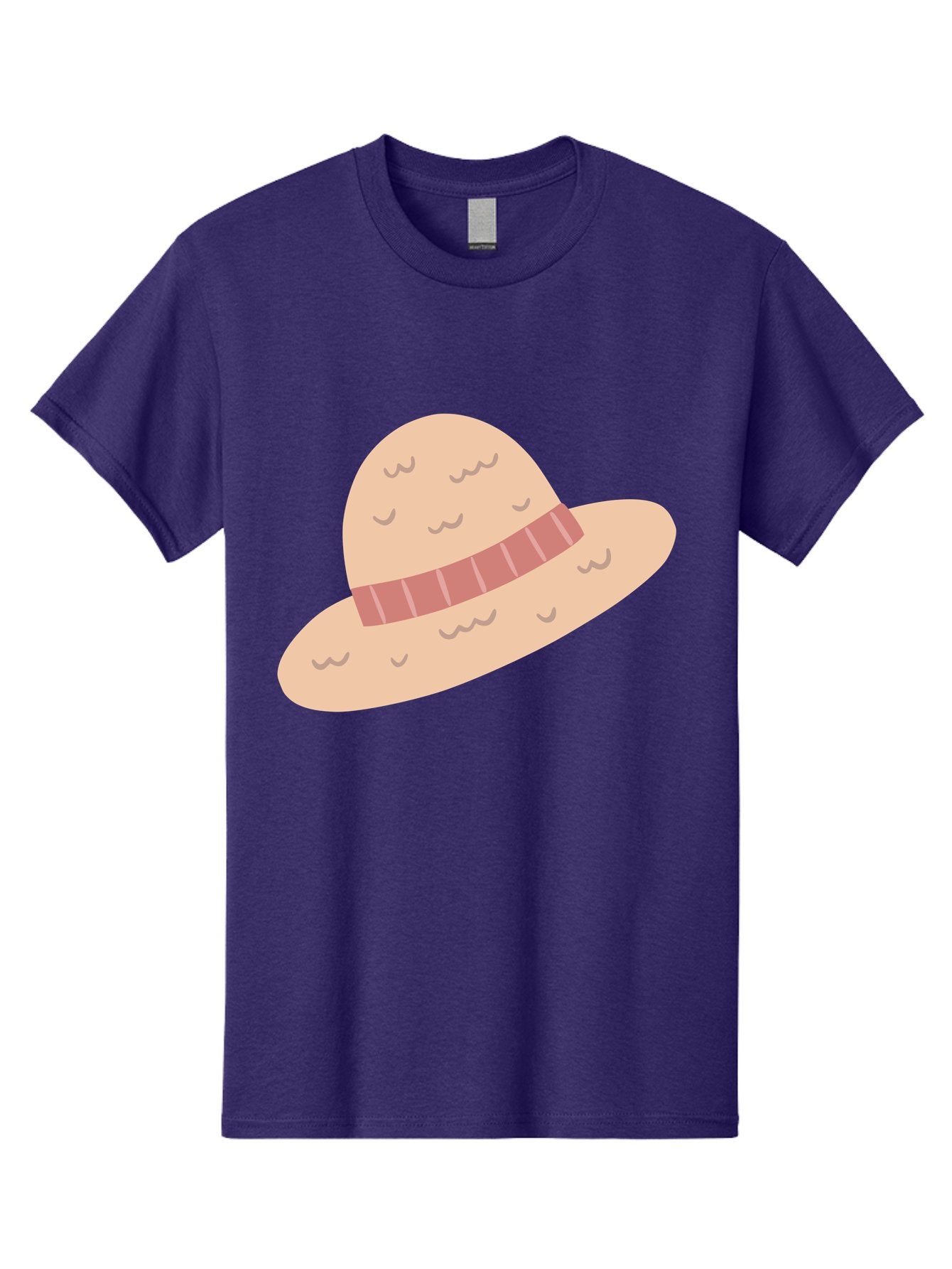 Straw-Hat Men'S Graphic Tee, 100% Cotton, Comfortable Casual Summer Wear, Machine Washable, Straw Hat With Ribbon Band, Summer Hat, Beachwear Fashion, Bohemian Style, Stylish Accessory, Outdoor Gear Aac118