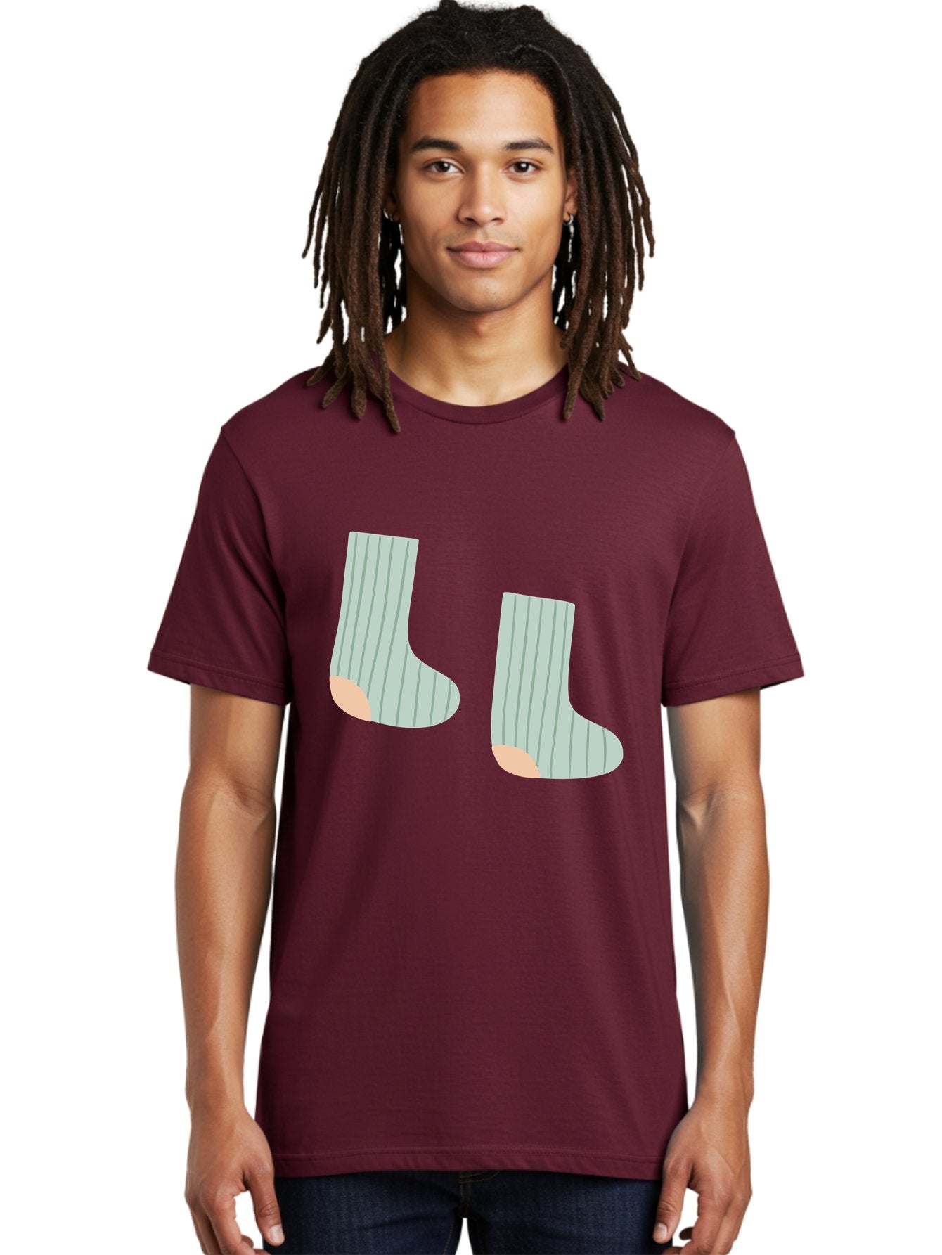 Striped-Socks Men'S Graphic Tee, 100% Cotton, Comfortable Casual Summer Wear, Machine Washable, Striped Socks, Matching Socks, Casual Footwear, Comfortable Clothing, Fashion Accessories, Clothing Details Aac119 28