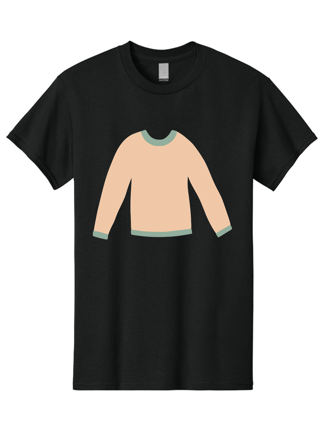 Sweater Men'S Graphic Tee, 100% Cotton, Comfortable Casual Summer Wear, Machine Washable, Peach-Colored Sweater, Long-Sleeved Shirt, Casual Wear, Comfortable Clothing, Soft Peach, Gray Trim, Simple Design, Minimalist Fashion Aac120 29