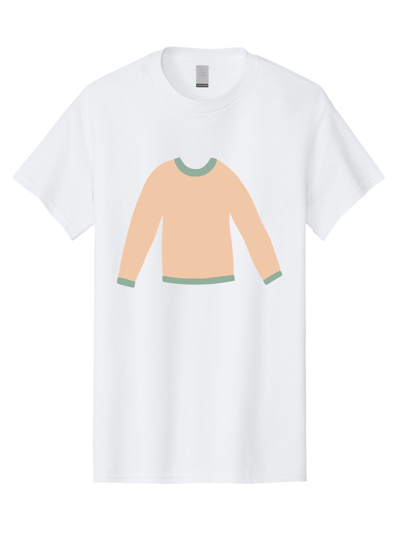 Sweater Men'S Graphic Tee, 100% Cotton, Comfortable Casual Summer Wear, Machine Washable, Peach-Colored Sweater, Long-Sleeved Shirt, Casual Wear, Comfortable Clothing, Soft Peach, Gray Trim, Simple Design, Minimalist Fashion Aac120 4