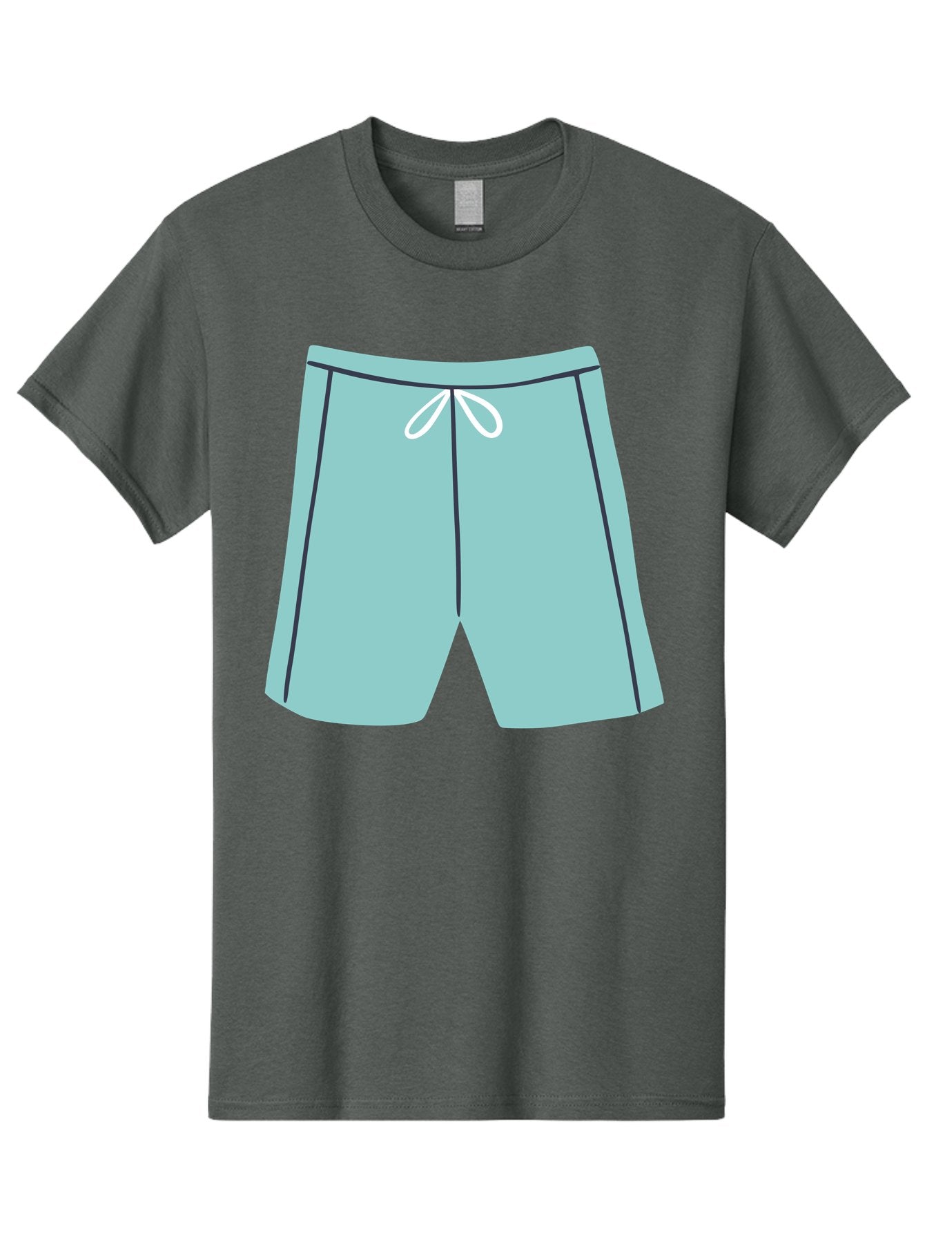Teal-Shorts Men'S Graphic Tee, 100% Cotton, Comfortable Casual Summer Wear, Machine Washable, Teal Shorts, Drawstring Waist, Black Stripes, Athletic Wear, Casual Fashion, Comfortable Clothing, Relaxed Fit, Summer Style Aac123 12