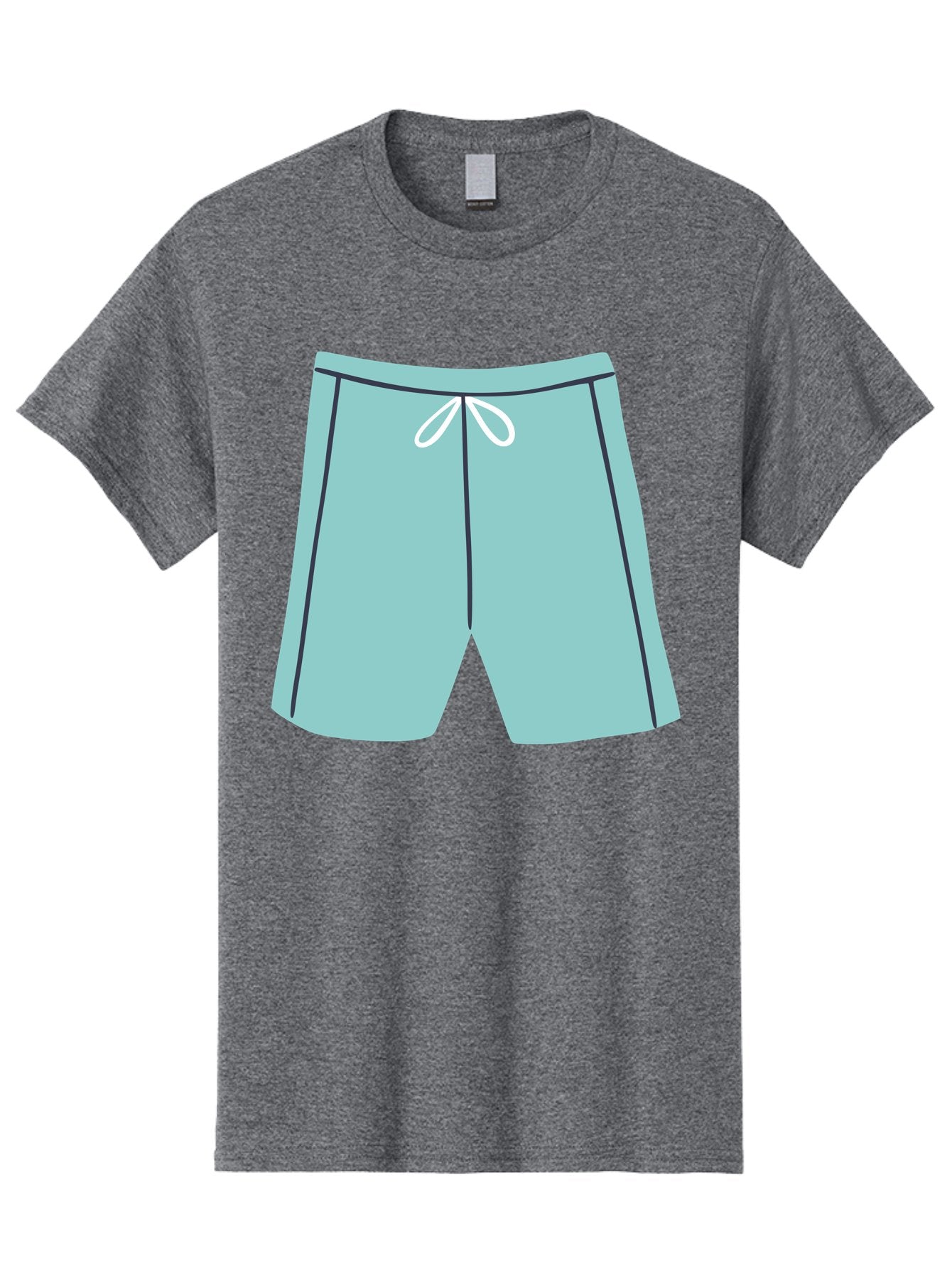 Teal-Shorts Men'S Graphic Tee, 100% Cotton, Comfortable Casual Summer Wear, Machine Washable, Teal Shorts, Drawstring Waist, Black Stripes, Athletic Wear, Casual Fashion, Comfortable Clothing, Relaxed Fit, Summer Style Aac123 11