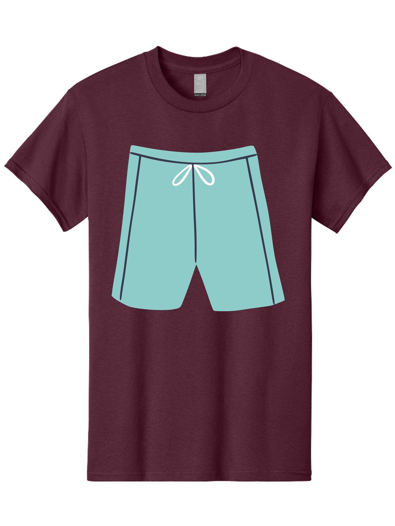 Teal-Shorts Men'S Graphic Tee, 100% Cotton, Comfortable Casual Summer Wear, Machine Washable, Teal Shorts, Drawstring Waist, Black Stripes, Athletic Wear, Casual Fashion, Comfortable Clothing, Relaxed Fit, Summer Style Aac123 14