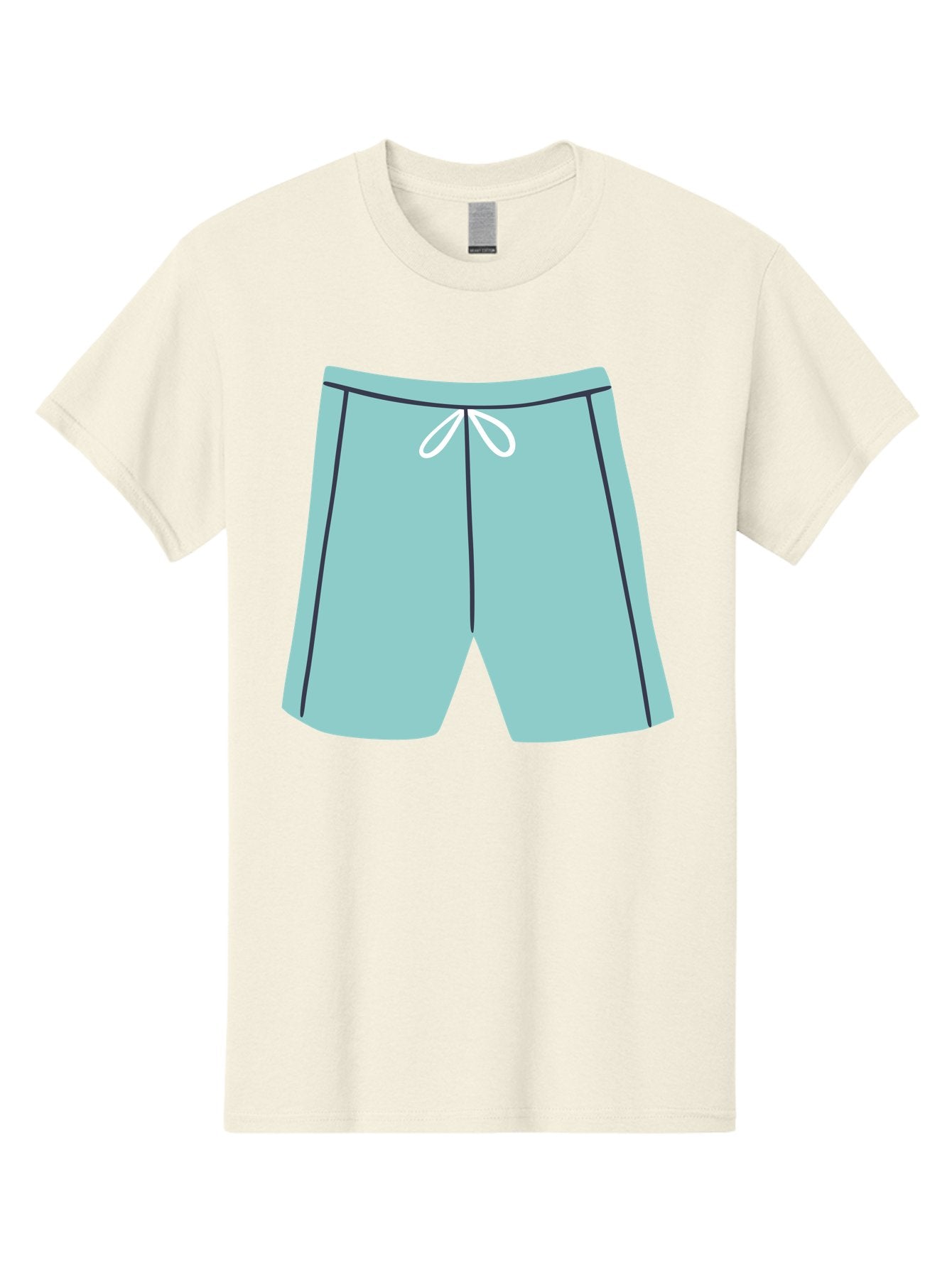 Teal-Shorts Men'S Graphic Tee, 100% Cotton, Comfortable Casual Summer Wear, Machine Washable, Teal Shorts, Drawstring Waist, Black Stripes, Athletic Wear, Casual Fashion, Comfortable Clothing, Relaxed Fit, Summer Style Aac123 9