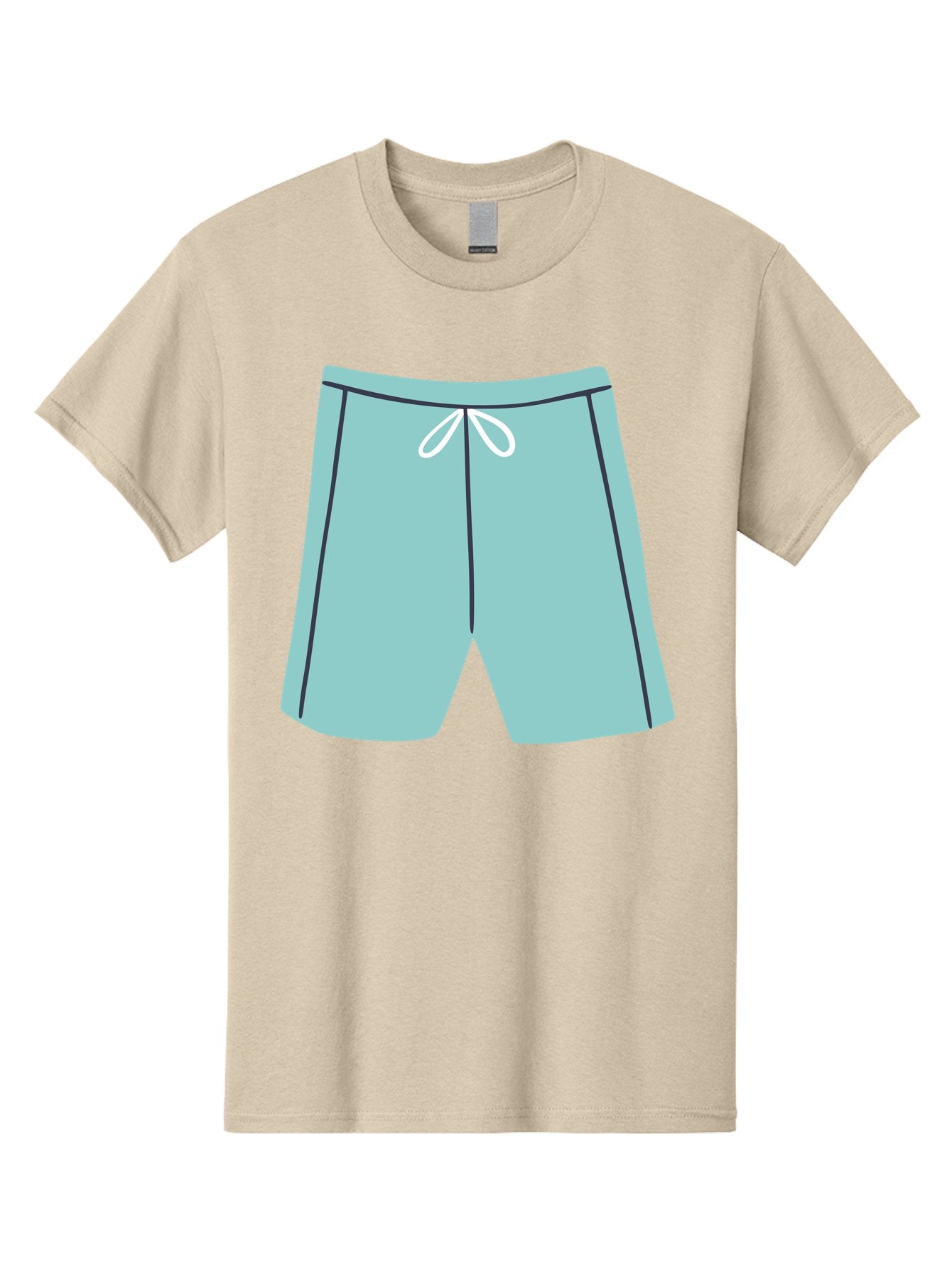Teal-Shorts Men'S Graphic Tee, 100% Cotton, Comfortable Casual Summer Wear, Machine Washable, Teal Shorts, Drawstring Waist, Black Stripes, Athletic Wear, Casual Fashion, Comfortable Clothing, Relaxed Fit, Summer Style Aac123 6