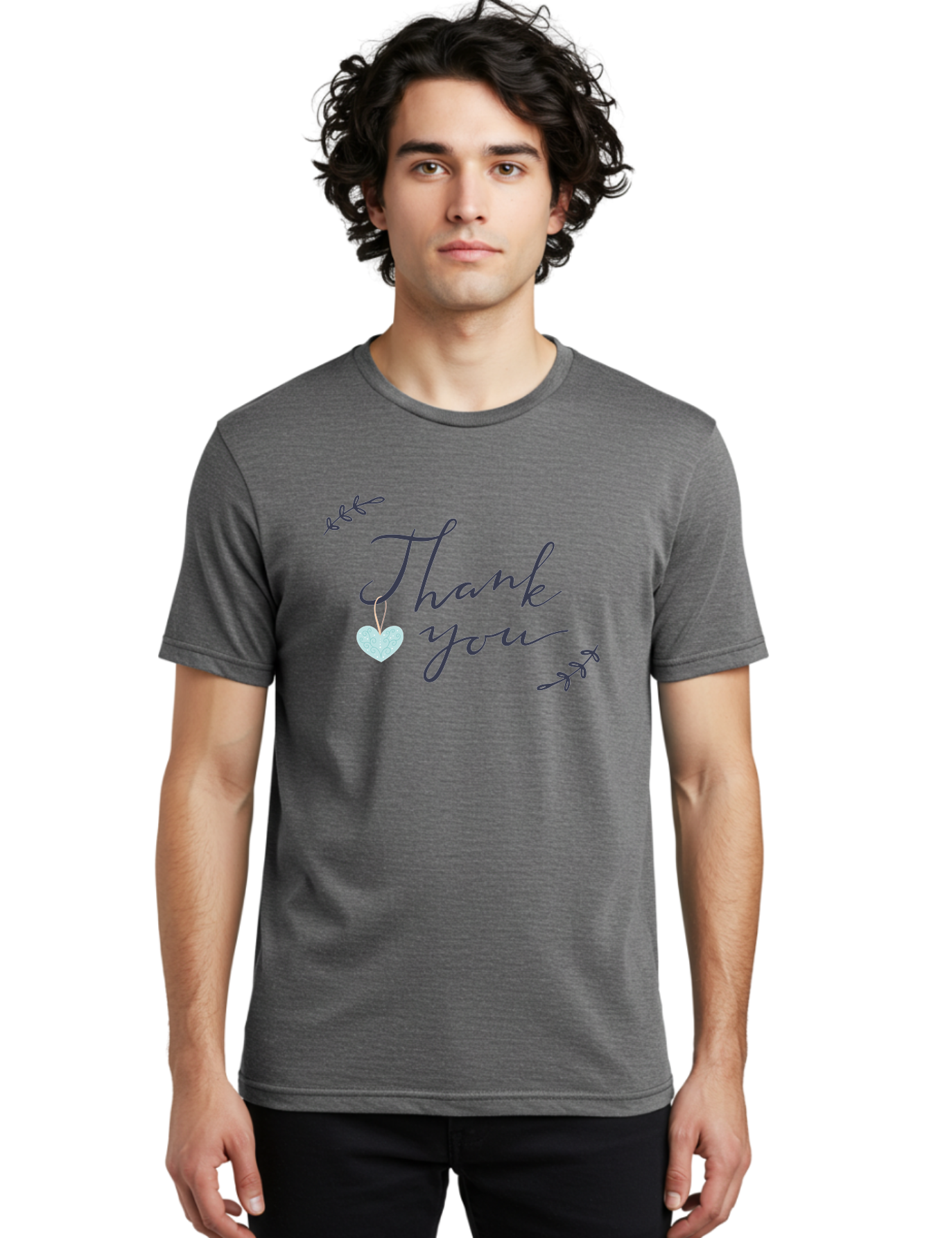 Thank-You-1 Men'S Graphic Tee, 100% Cotton, Comfortable Casual Summer Wear, Machine Washable, Thank You Message, Gratitude, Appreciation, Heart Symbol, Love, Kindness, Positive Vibes, Sweet Gesture, Purple Script, Glittery Heart Aac124 6