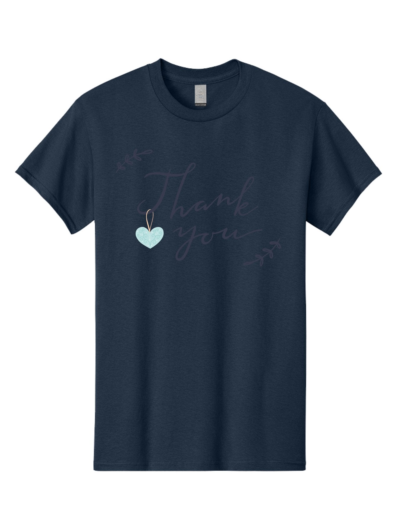 Thank-You-1 Men'S Graphic Tee, 100% Cotton, Comfortable Casual Summer Wear, Machine Washable, Thank You Message, Gratitude, Appreciation, Heart Symbol, Love, Kindness, Positive Vibes, Sweet Gesture, Purple Script, Glittery Heart Aac124