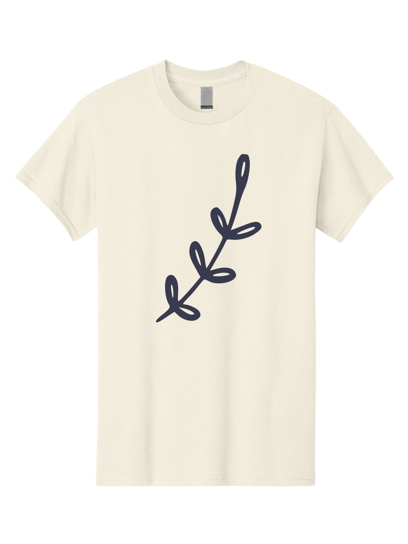 Three-Leaf-Stem Men'S Graphic Tee, 100% Cotton, Comfortable Casual Summer Wear, Machine Washable, Simple Drawing, Minimalistic Art, Abstract Design, Oval Shapes, Leafy Stem, Dark Gray Lines, Modern Illustration, Stylized Plant Aac126 15